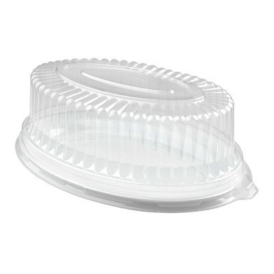 Oval Dome PET Lids for Food Platters - Set of 40 Disposable Plastic Covers - Perfect for Party Trays, Catering & Food Storage