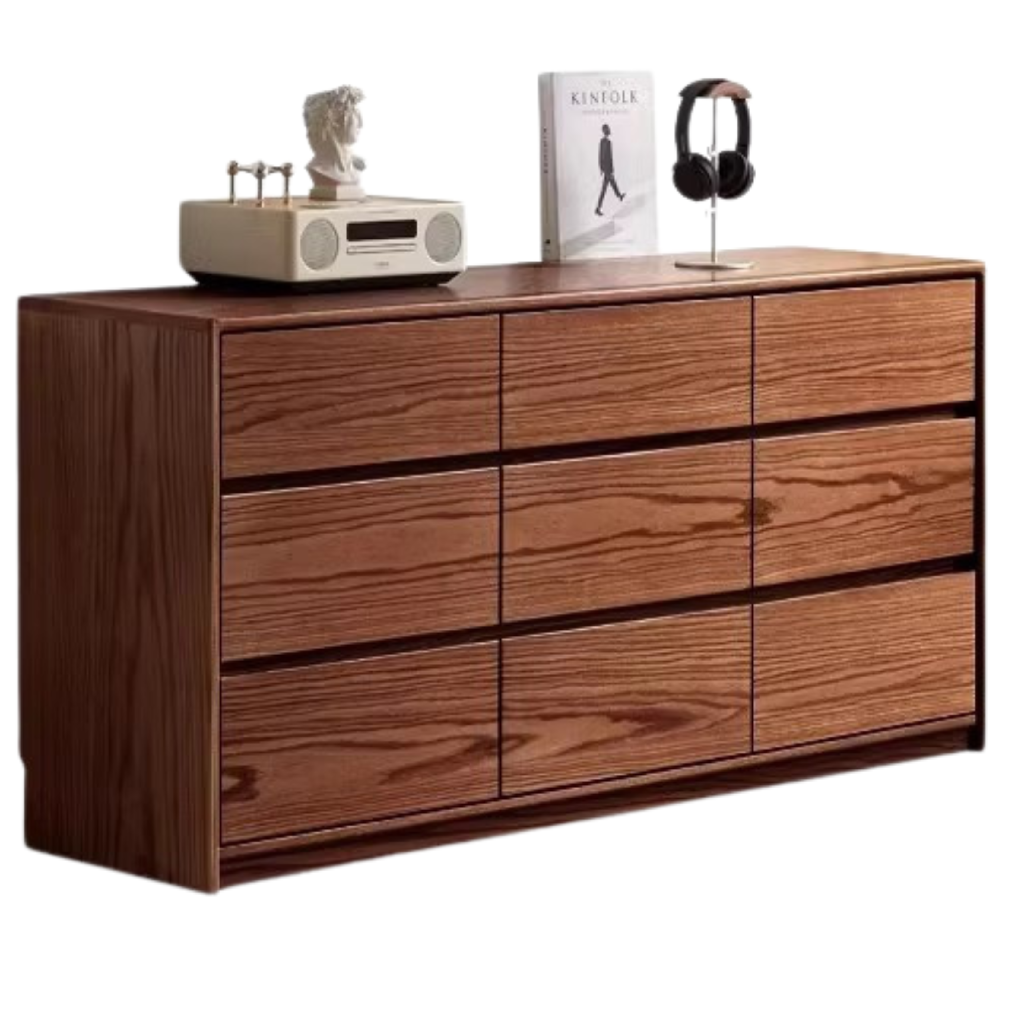 63x15.8x29.7inch / 160x40x75.5сm / walnut color / Oak nine bucket cabinet