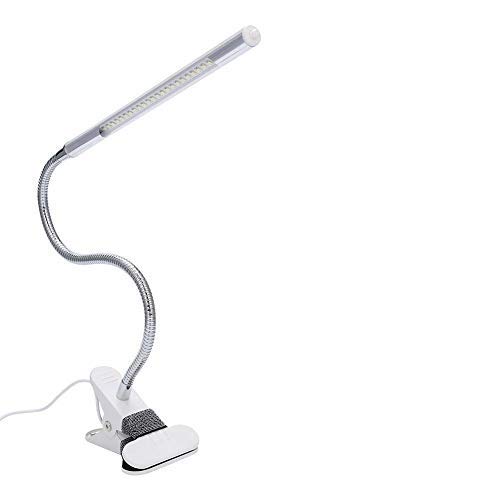 Professional Eyelash Extension & Eyebrow Tattoo LED Desk Lamp with Flexible Metal Hose, USB Power, Clip-On Design - Perfect for Manicure, Reading, Bed Headboard, and Task Lighting