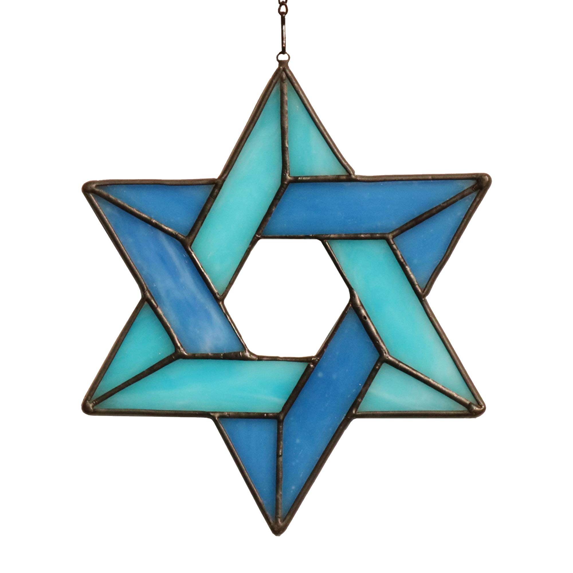 Beautiful Jewish Star Stained Glass Window Hanging - Star of David Suncatcher for Home & Office Decor - Meaningful Birthday & Housewarming Gifts for Women - Perfect for Jewish Holidays, Spiritual Spaces & Family Protection