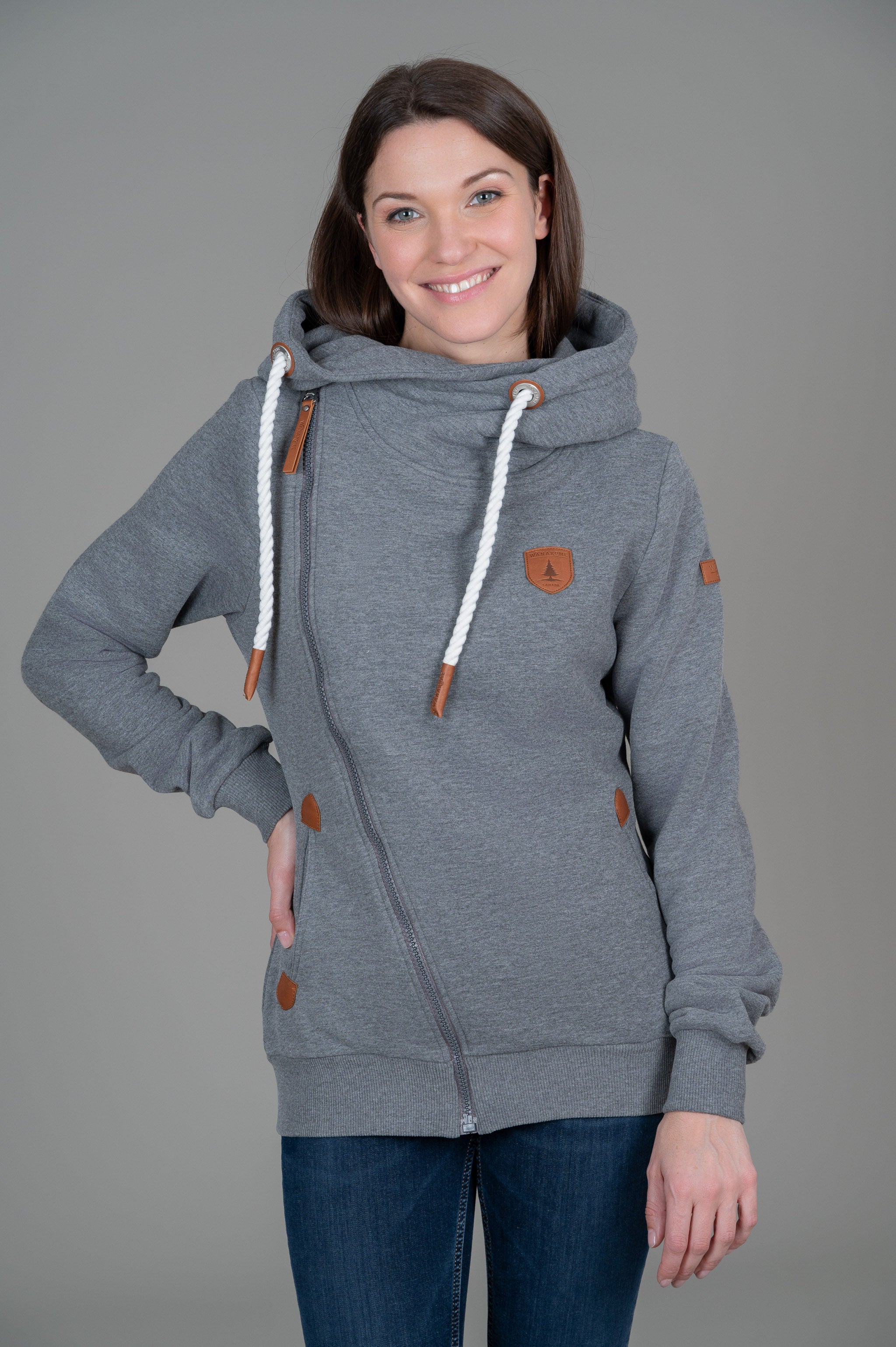 Athena Dark Heather Grey Full Zip Hoodie for Men & Women - Soft & Comfortable Pullover Sweatshirt - Perfect for Casual Wear, Gym, and Outdoor Activities
