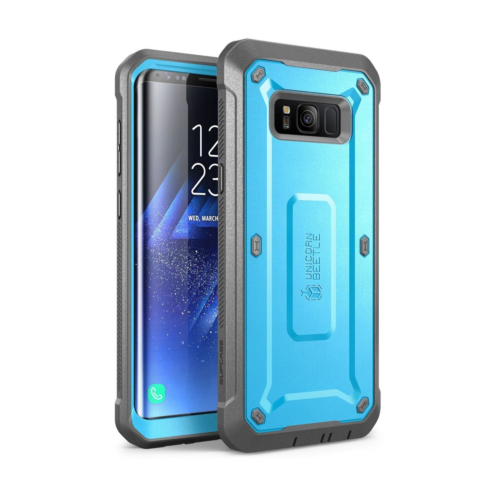 Samsung Galaxy S8 Active Unicorn Beetle Pro Rugged Case with Built-in Screen Protector - Heavy Duty Protection for Drops & Scratches - Perfect for Outdoor, Work & Adventure (Blue)