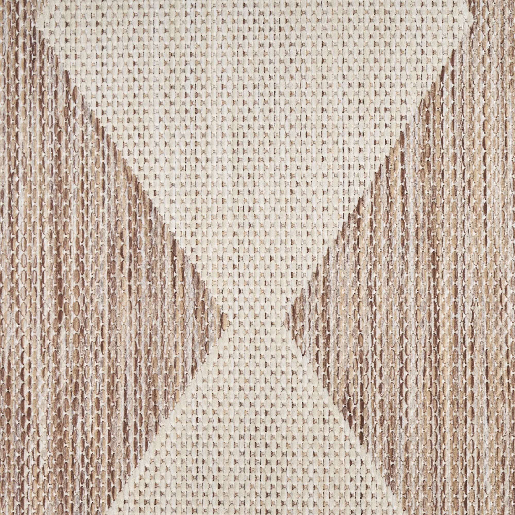 Nourison Positano 5' x 7' Indoor/Outdoor Area Rug - Beige, Easy to Clean, Non-Shedding for Bedroom, Living Room, Dining Room | Perfect for Backyard, Deck & Patio Use (5x7)