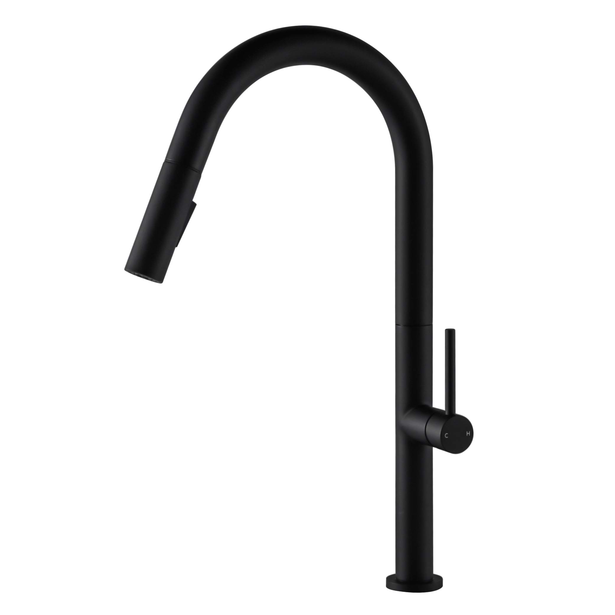 Premium Black Pull Down Single Handle Kitchen Faucet - Modern Design, High Arc Spout, Easy Installation for Sink & Countertop - Perfect for Cooking, Washing Dishes & Food Prep