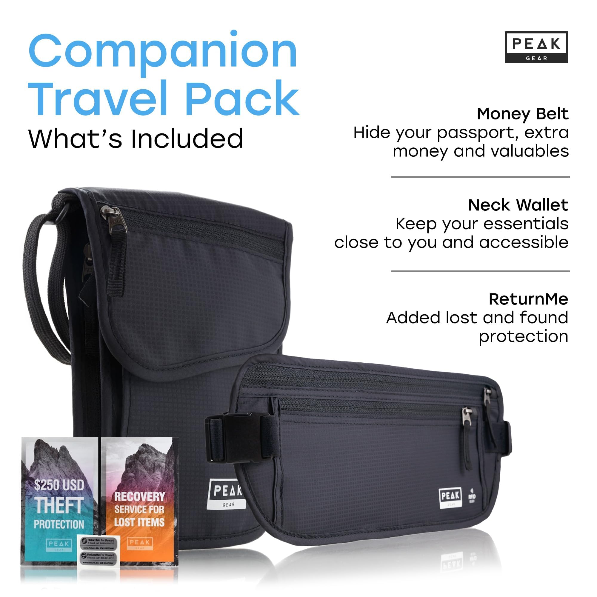 Hidden Travel Money Belt & Neck Wallet Combo - Anti-Theft Security Pouch for Vacation, Airplane & Sightseeing (Beige, 2-Piece Set) - Perfect for International Travel, Cruise Trips & Daily Commute