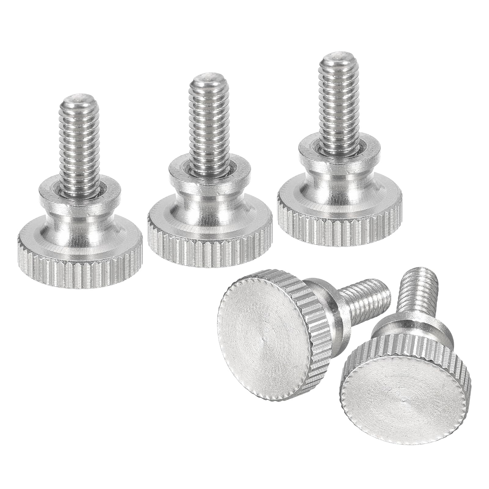 304 Stainless Steel M4x8mm Knurled Thumb Screws 5pcs - for DIY & Electronics