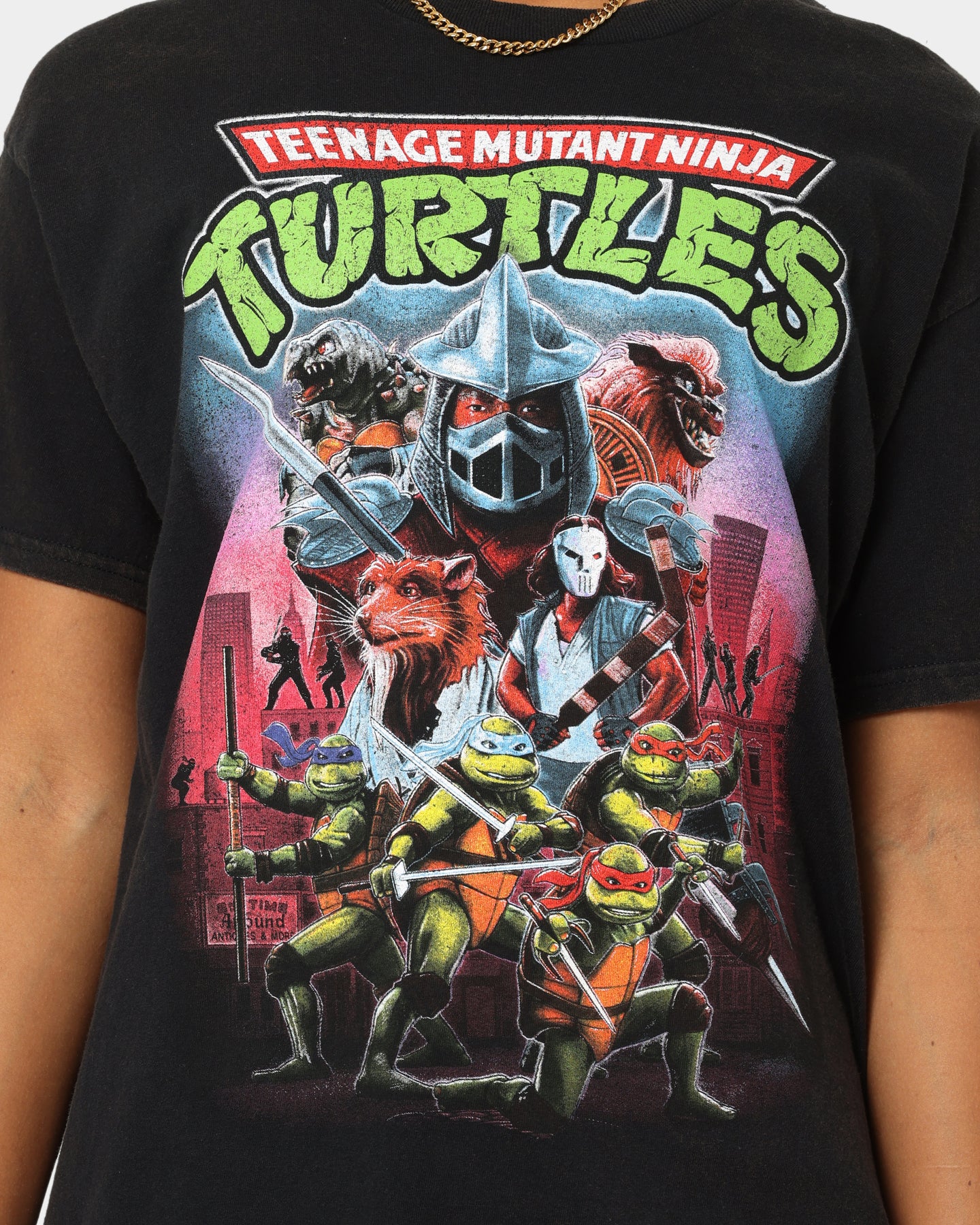 Vintage Black Teenage Mutant Ninja Turtles Graphic T-Shirt | Retro TMNT Merchandise | Perfect for Cosplay, Comic Con & 90s Nostalgia Fans