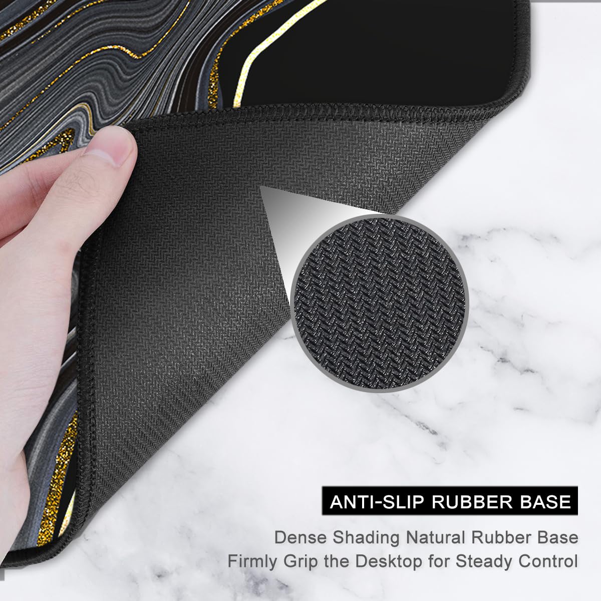 Auhoahsil XXL Gaming Mouse Pad - Non-Slip Desk Mat for Office & PC Gaming (35.5x15.7in)