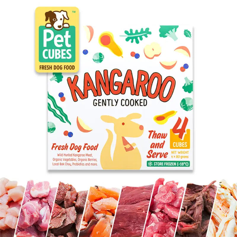 Premium Kangaroo Cooked Frozen Dog Food Tray - 320g | Grain-Free, High-Protein Pet Food for All Breeds | Perfect for Sensitive Stomachs & Allergy Relief | Ideal for Training Treats, Meal Toppers, or Raw Diet Supplement