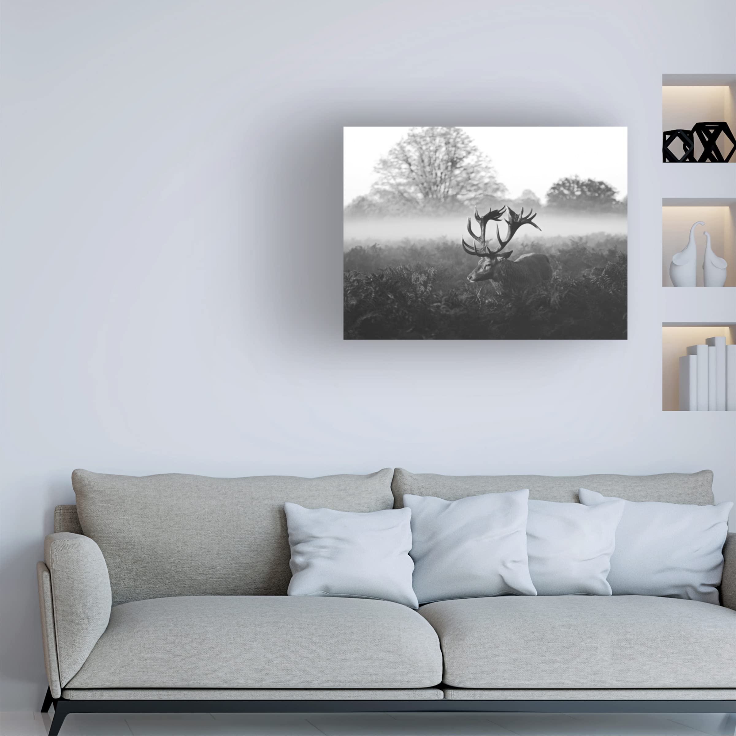 Robert Fabrowski 'Elk Stare' Canvas Wall Art Print - Wildlife Nature Decor for Living Room, Bedroom & Office - Trademark Fine Art Collection