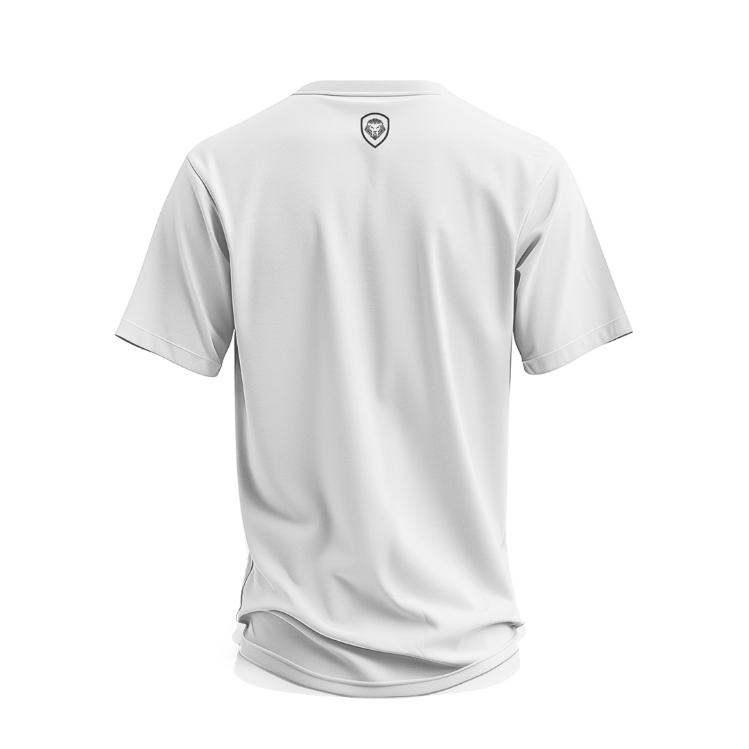 Premium Curved Hem White & Black Short Sleeve T-Shirt for Men - Soft Cotton Casual Tee for Everyday Wear, Gym, and Street Style