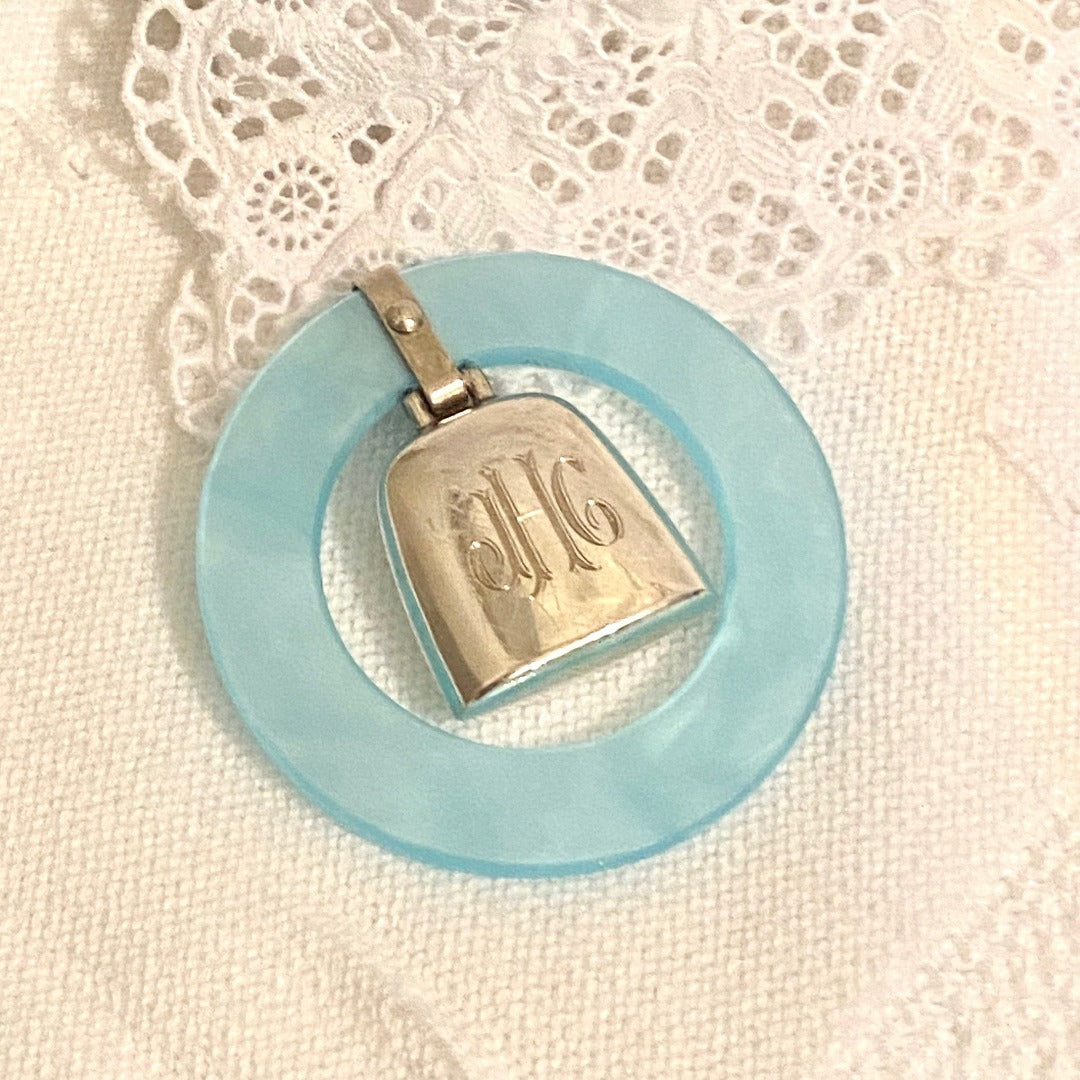 Blue Teething Ring for Babies - Silver Baby Rattle Toy | Soothing Gum Relief & Sensory Development for Infants | Perfect for Teething, Playtime & Early Learning