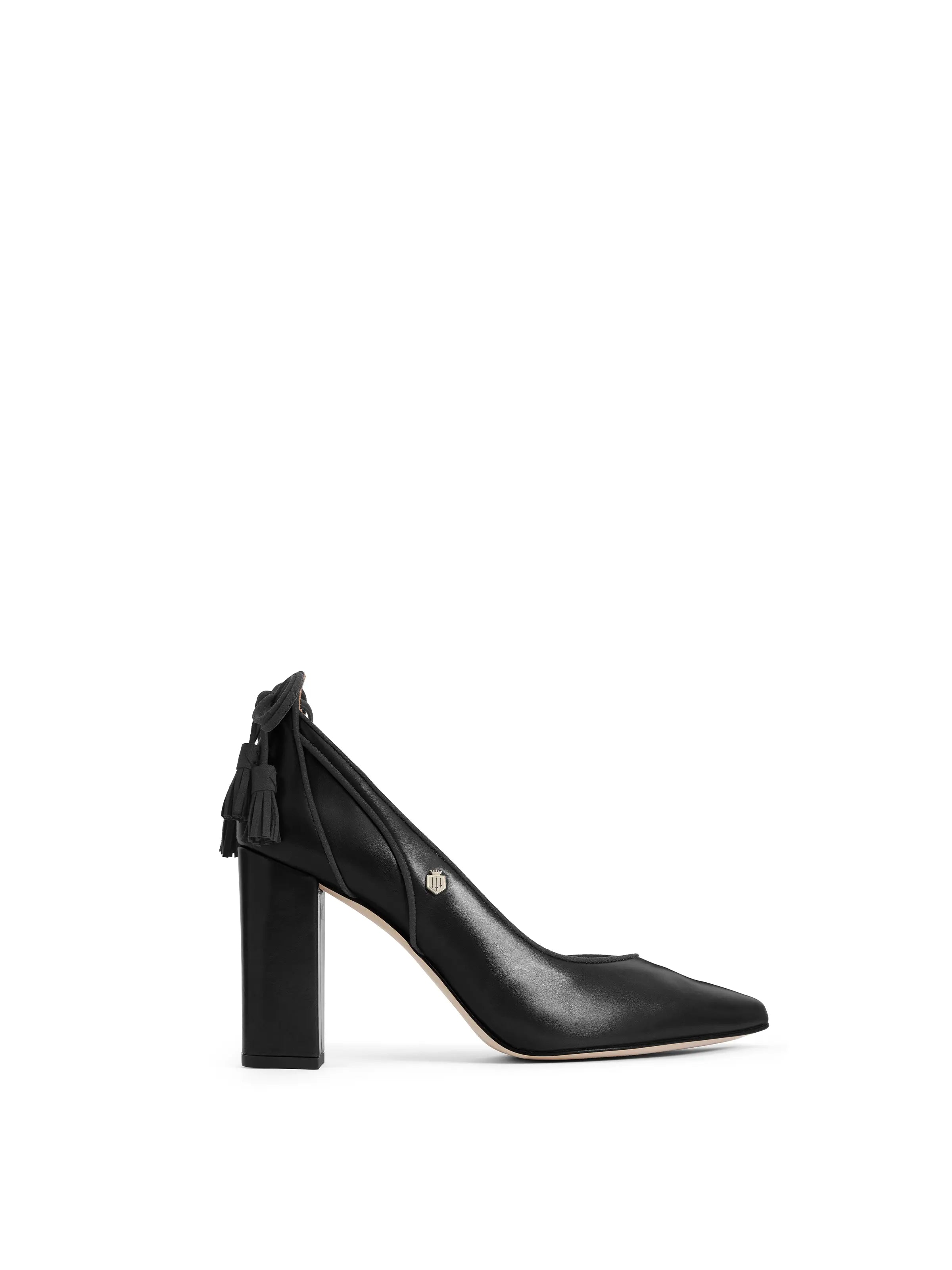 Newbury Heel Black Leather Women's Shoes - Stylish High Heels for Work, Party & Evening Events | Comfortable Dress Pumps for Office, Wedding & Night Out