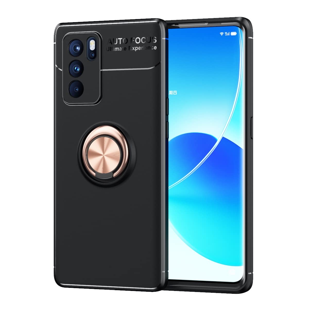 Premium Slim TPU Shockproof Case for Oppo Reno6 Pro with 360° Rotating Magnetic Kickstand - Heat Dissipation & Anti-Fall Protection | Perfect for Work, Travel & Outdoor Activities