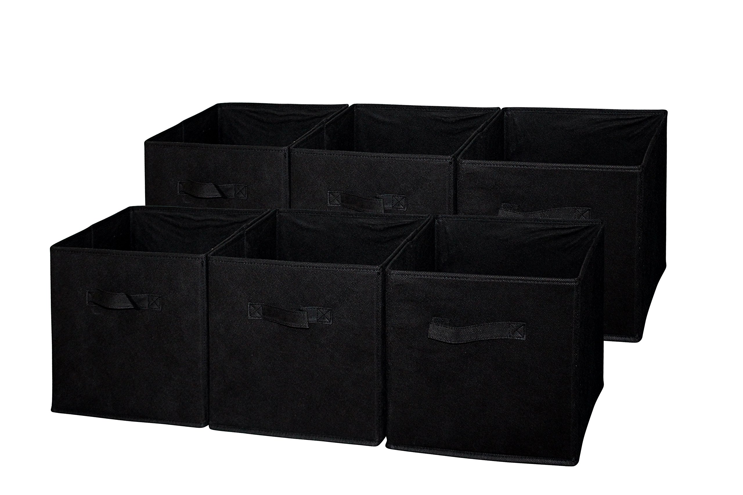 Foldable Fabric Storage Bins 6-Pack - Black Cloth Cube Organizers for Home, Closet, Nursery & Office Organization | Sodynee® Space-Saving Storage Solution