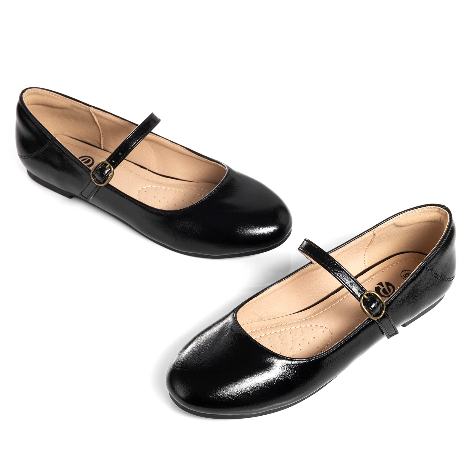 Rekayla Women's Mary Jane Flats - Comfortable Dressy Ballet Shoes with Round Toe & Slip-On Design | Perfect for Work, Weddings & Casual Outfits