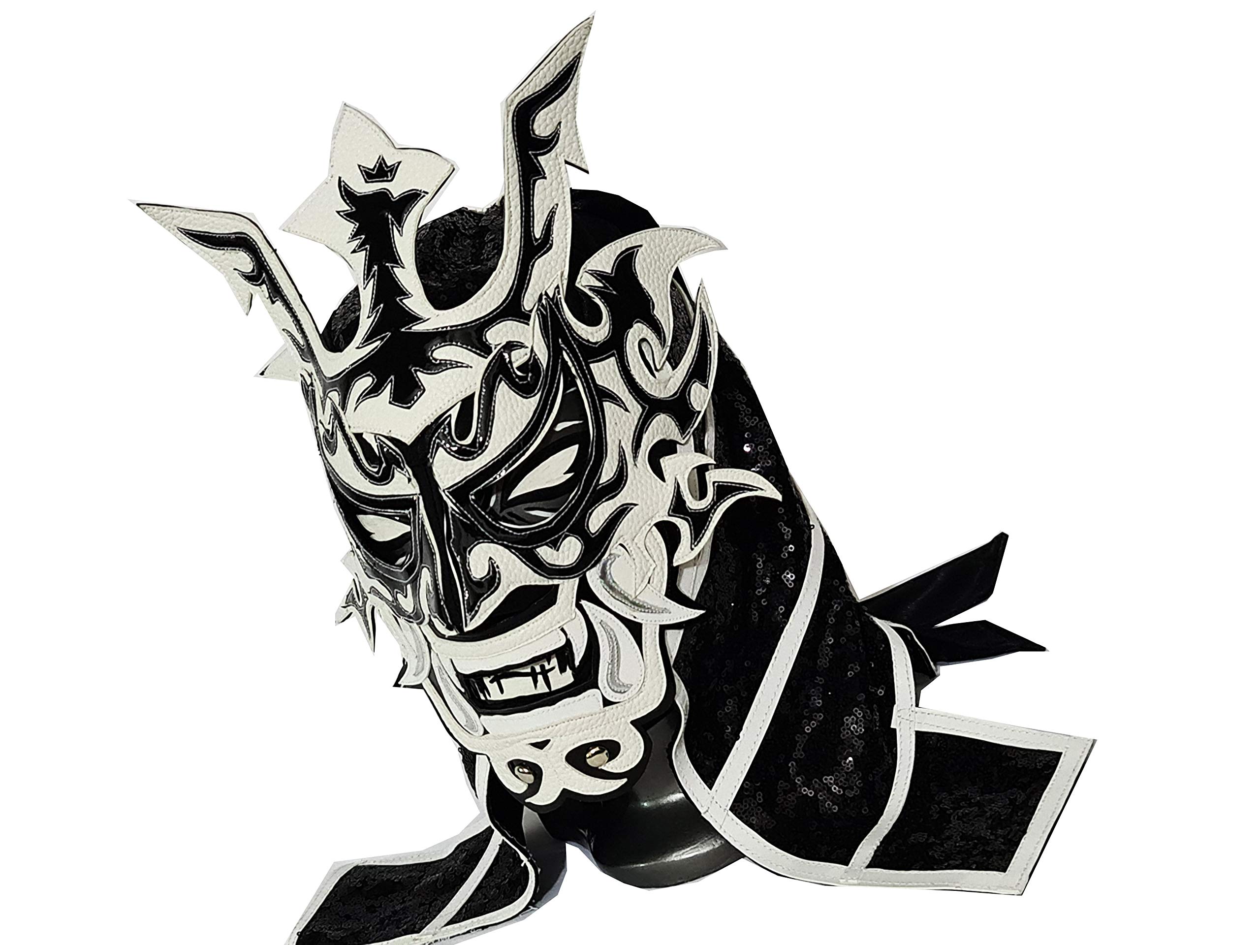 White Samurai Wrestling Mask - Luchador Costume for Wrestlers & Lucha Libre - Authentic Mexican Wrestling Gear for Cosplay, Halloween & Professional Matches