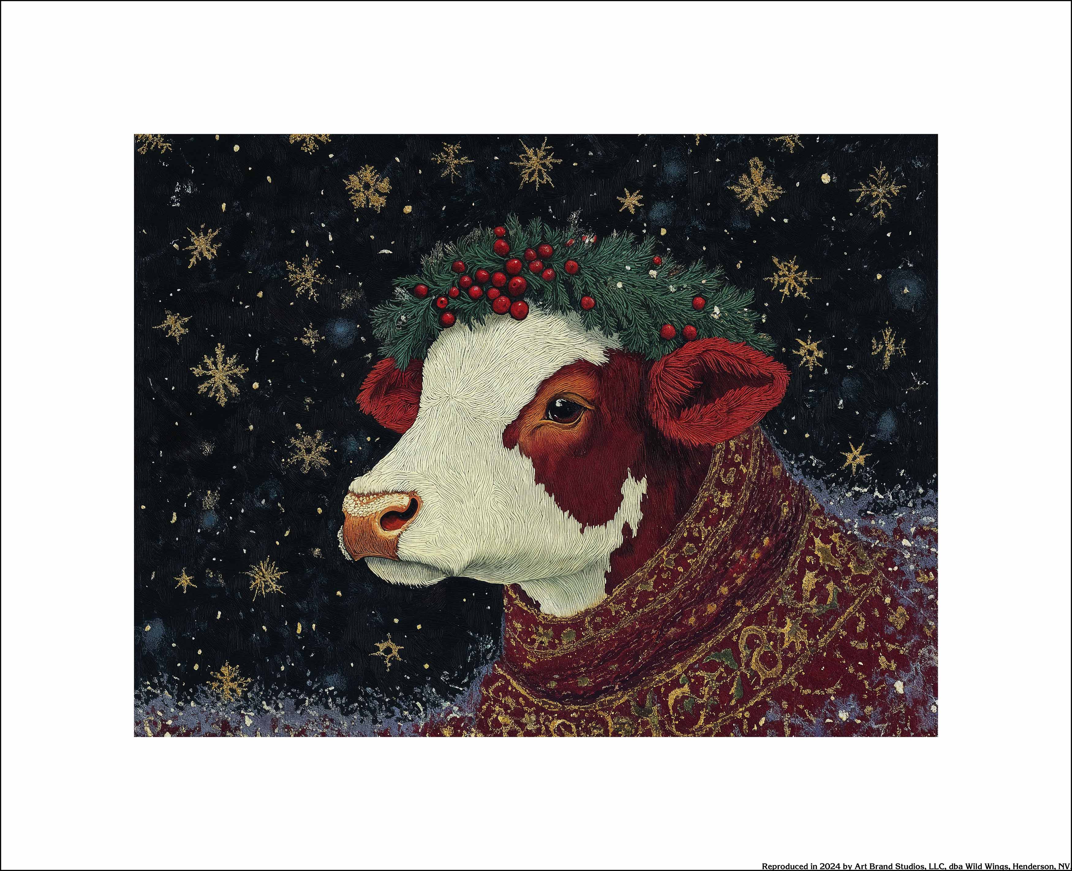 Vintage Cowbell Carol Art Prints - Handmade Wall Decor for Christmas, Home & Office - Perfect for Holiday Gifts & Festive Decorations