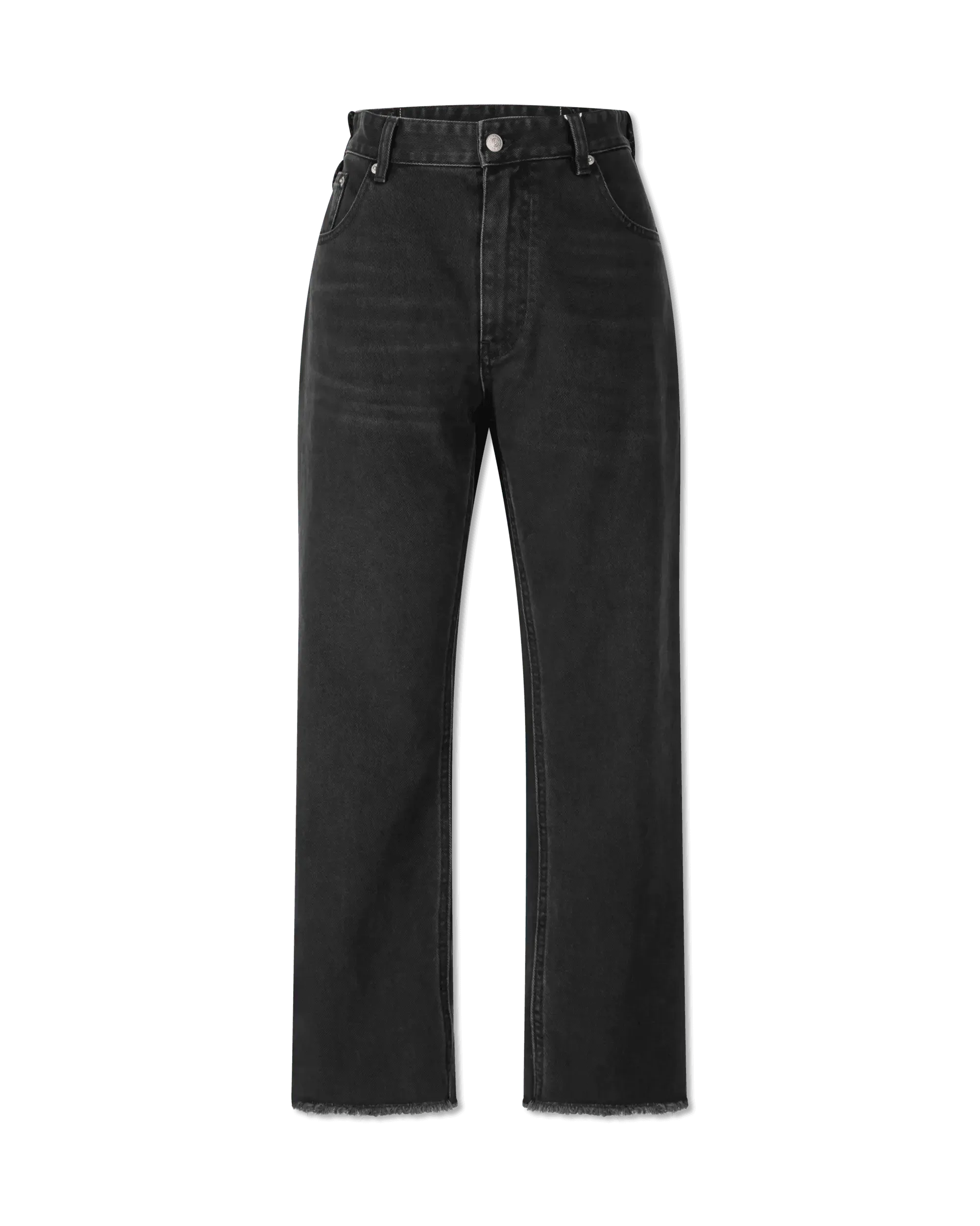 Frayed Hem Straight Leg Jeans for Women - High Waist Distressed Denim Pants - Casual & Trendy Outfit for Streetwear, Date Night, and Everyday Wear