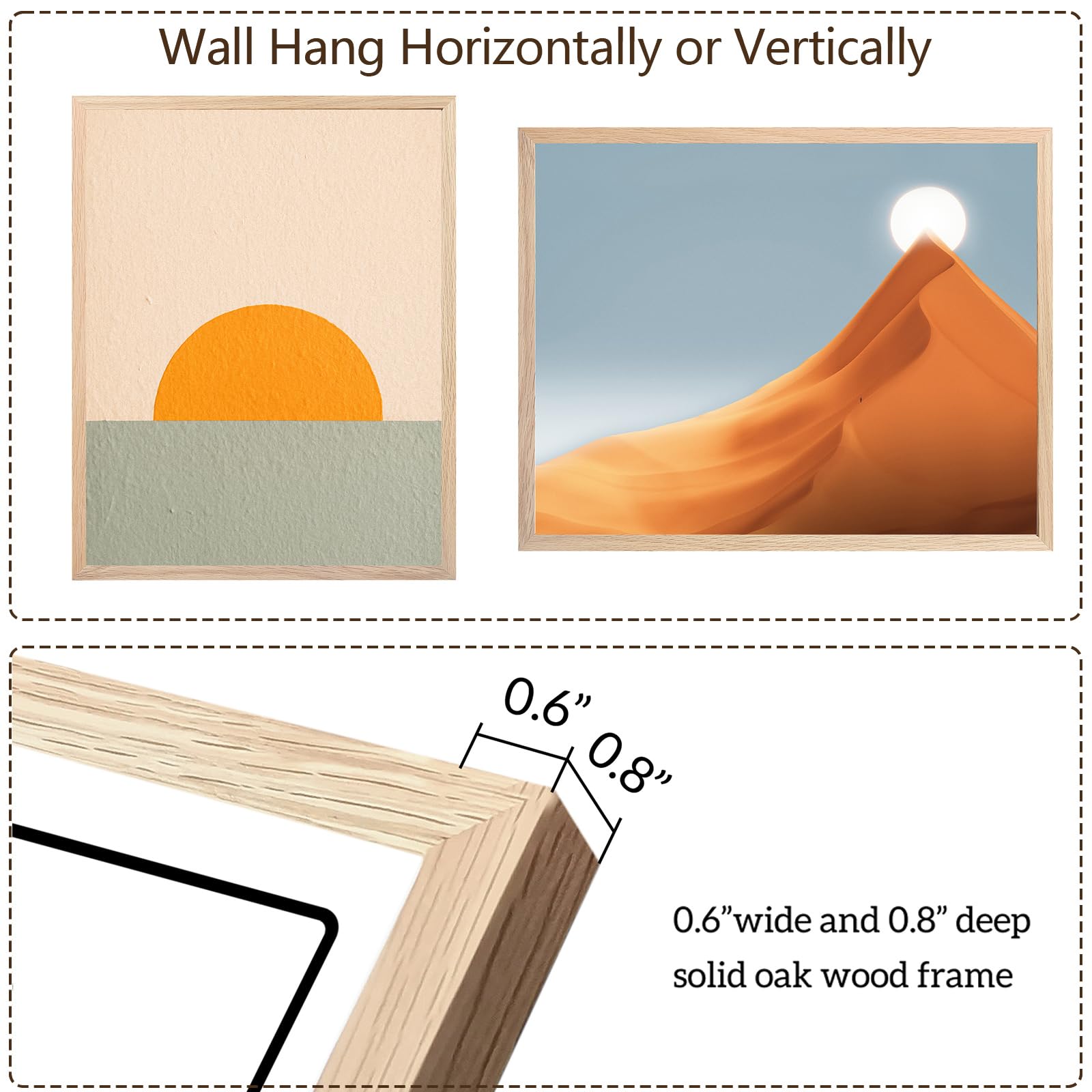 Natural Wood Picture Frame - Light Solid Oak 12x16 Inch | Sturdy Wooden Frame for Wall Art, Photos & Home Decor | Perfect for Living Room, Bedroom & Office Display