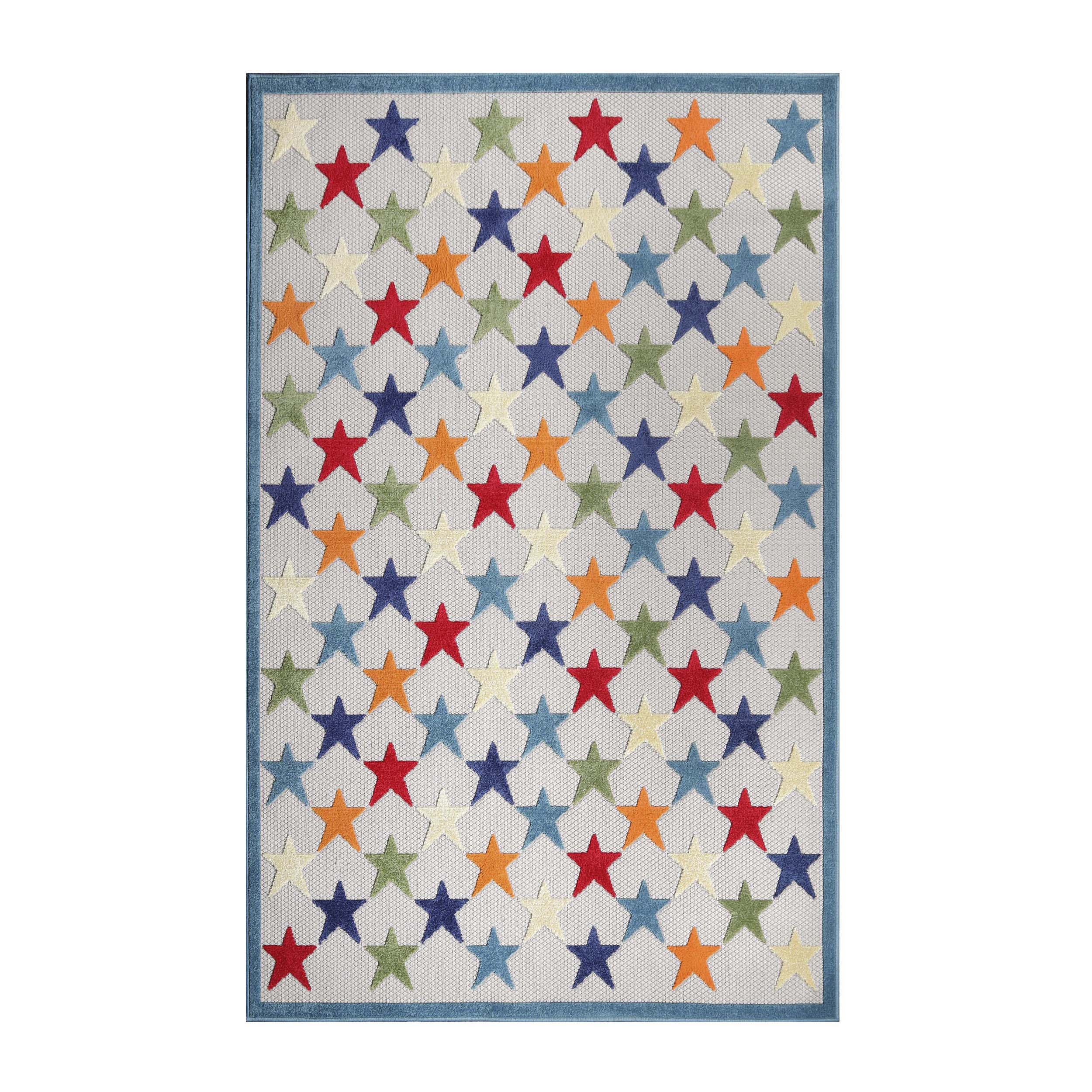 Juniper Modern Stars Area Rug - Soft Indoor/Outdoor Carpet for Living Room, Bedroom, Patio - Non-Slip Decorative Floor Mat for Home & Office