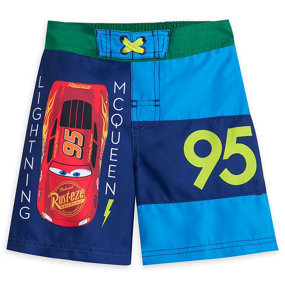 Disney Cars Lightning McQueen Boys Swim Trunks - Quick-Dry Swimwear for Pool, Beach & Summer Fun