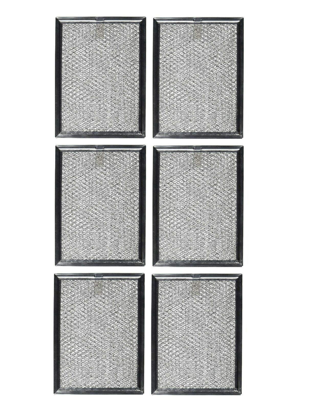 6-Pack Compatible Microwave Oven Grease Filters for Frigidaire 5304440336 - Aluminum Replacement Filters for Kitchen Range Hoods & Ventilation Systems