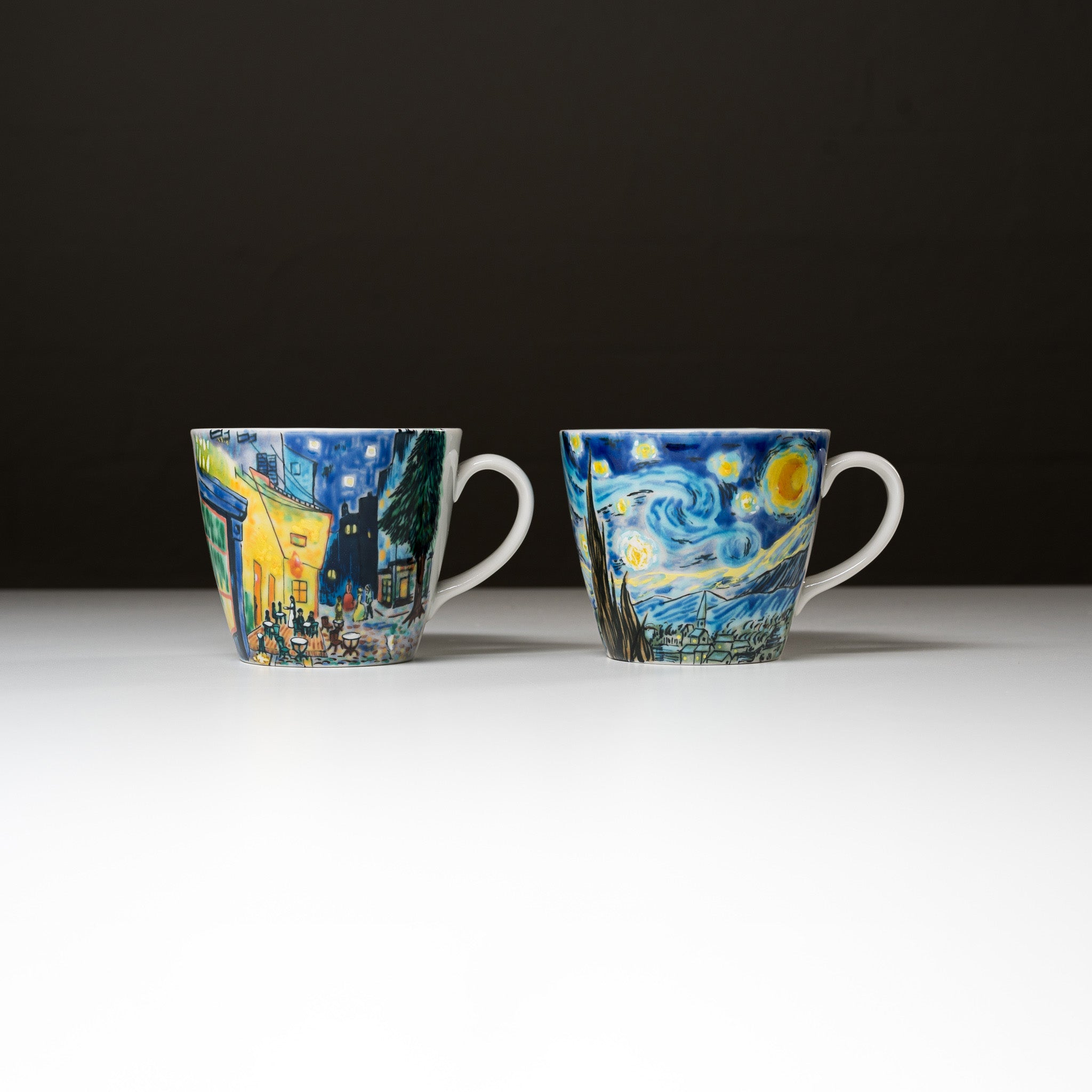 Kutani Ware Van Gogh Pair Mug Cups - Japanese Handcrafted Porcelain Coffee Mugs for Couples - Perfect for Romantic Coffee Dates & Home Decor