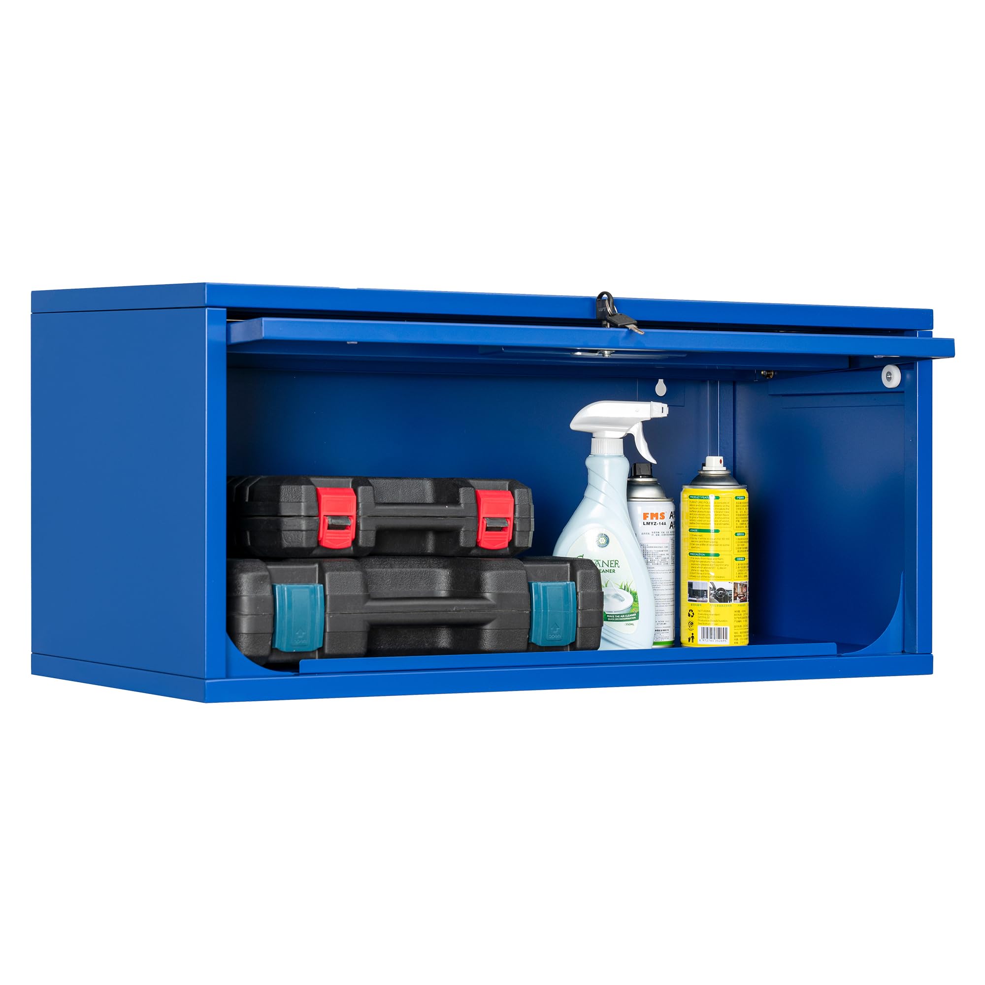 Heavy Duty Metal Storage Cabinet with Locking Door - Wall Mounted Garage Cabinet for Home, Office & Warehouse Organization - Perfect for Tools, Supplies & Equipment Storage