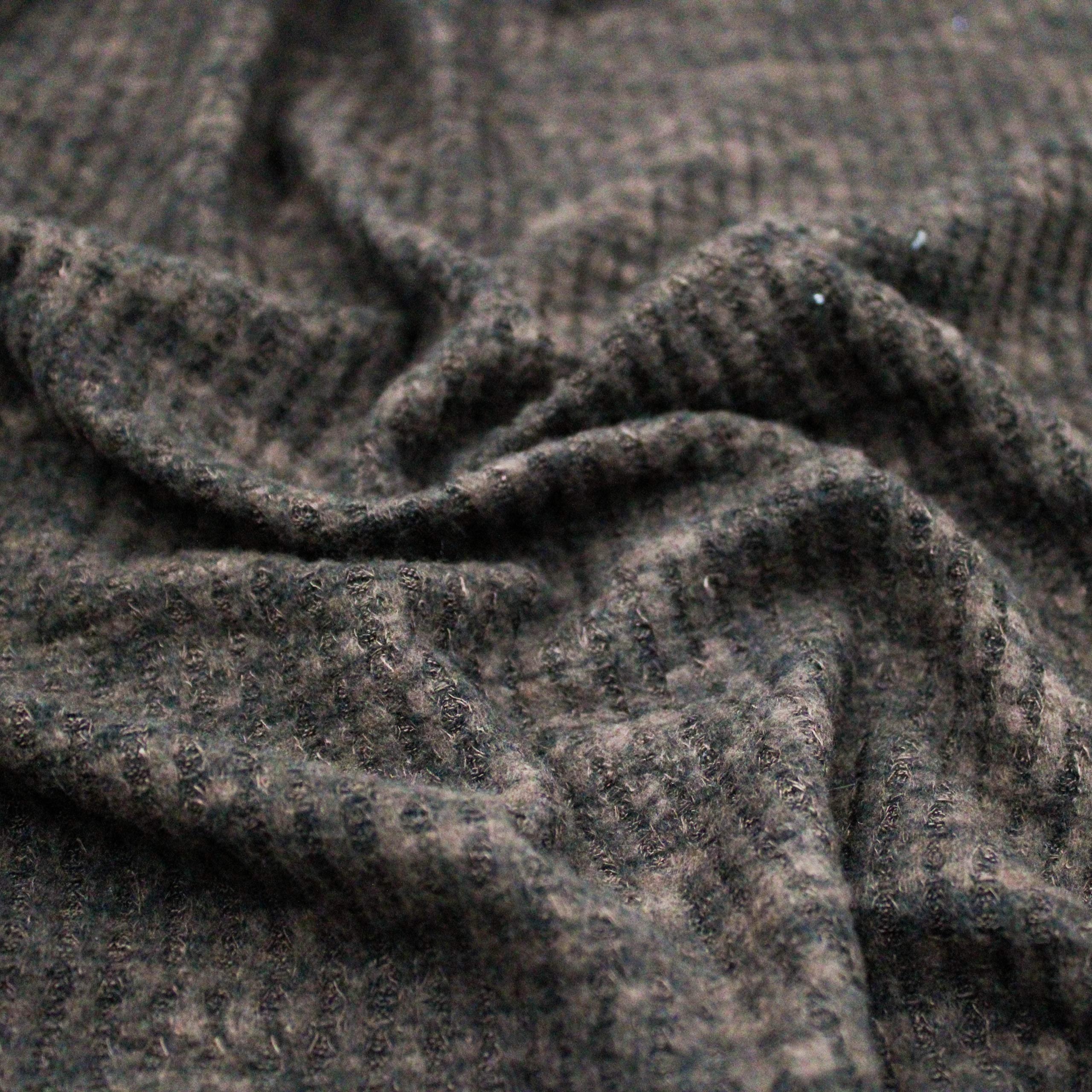 Premium Solid Waffle Brush Poly Rayon Spandex Knit Fabric - 1 Yard Almond Chambray - Soft Stretchy Material for DIY Clothing, Baby Blankets & Home Decor Projects