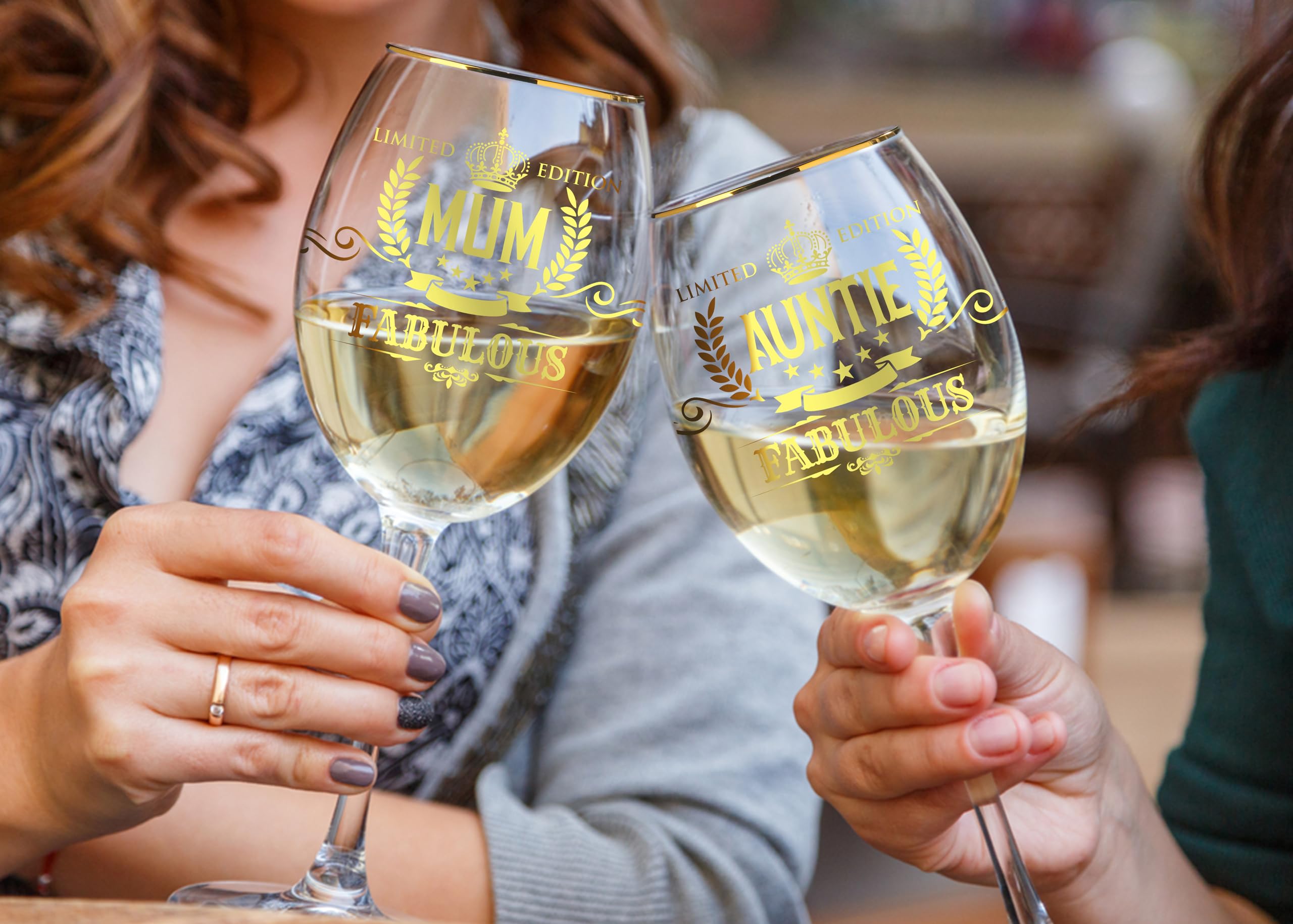 Personalized CROWNLY CRYSTAL® Wine Glass - Elegant Mother's Day Gift for Mum, Birthday Present for Women, Custom Mom Gifts - Perfect for Wine Tasting, Anniversary Celebrations & Special Occasions