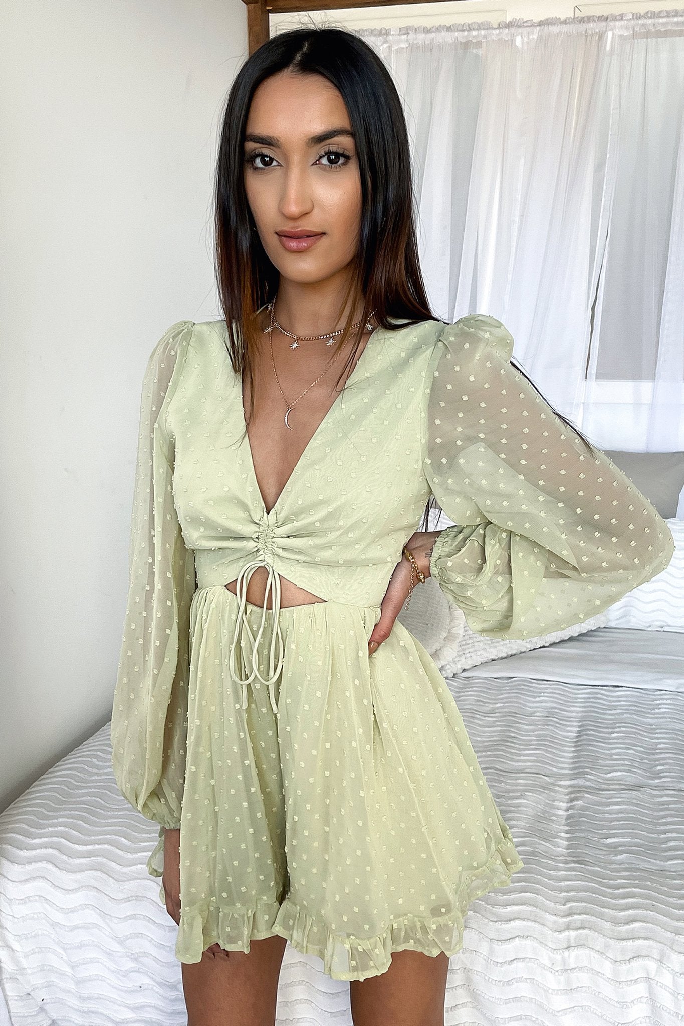 Stylish Green Asprin Playsuit - Women's Jumpsuit Romper for Casual Outings & Summer Vacations