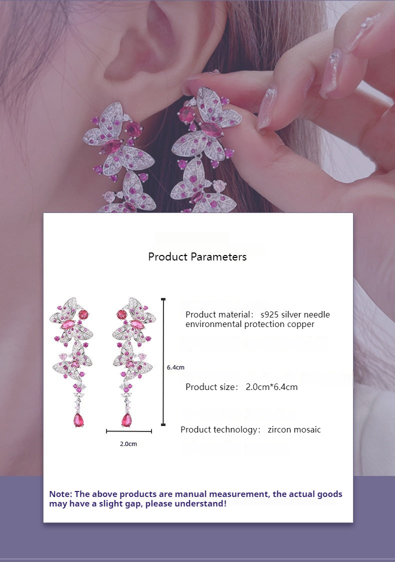 Elegant Long Butterfly Tassel Zircon Earrings for Women - Dainty Boho Chic Jewelry Gift - Perfect for Parties, Weddings & Date Nights