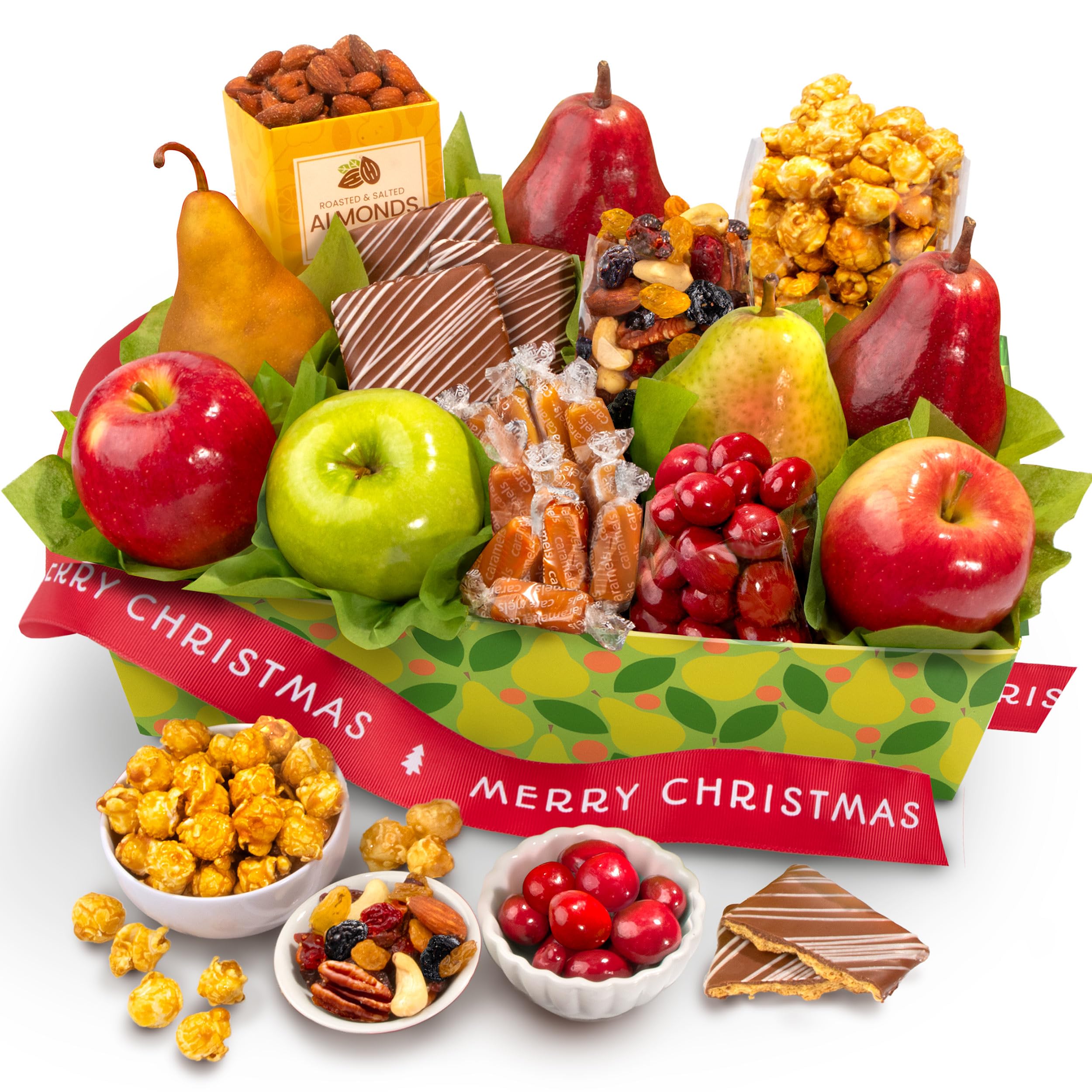 Premium Christmas Fruit & Gourmet Gift Basket - Holiday Orchard Delight with Assorted Treats | Perfect for Corporate Gifts, Holiday Parties & Festive Home Decor