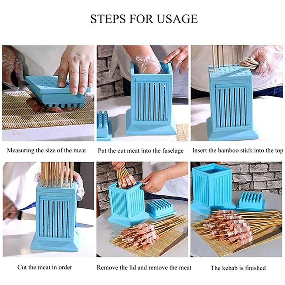 Premium 49-Hole Kebab Skewer Maker - Stainless Steel BBQ Skewer Assistant & Grilling Tool for Perfect Kebabs | Portable Kebab Machine for Backyard BBQs, Camping & Party Cooking Essentials
