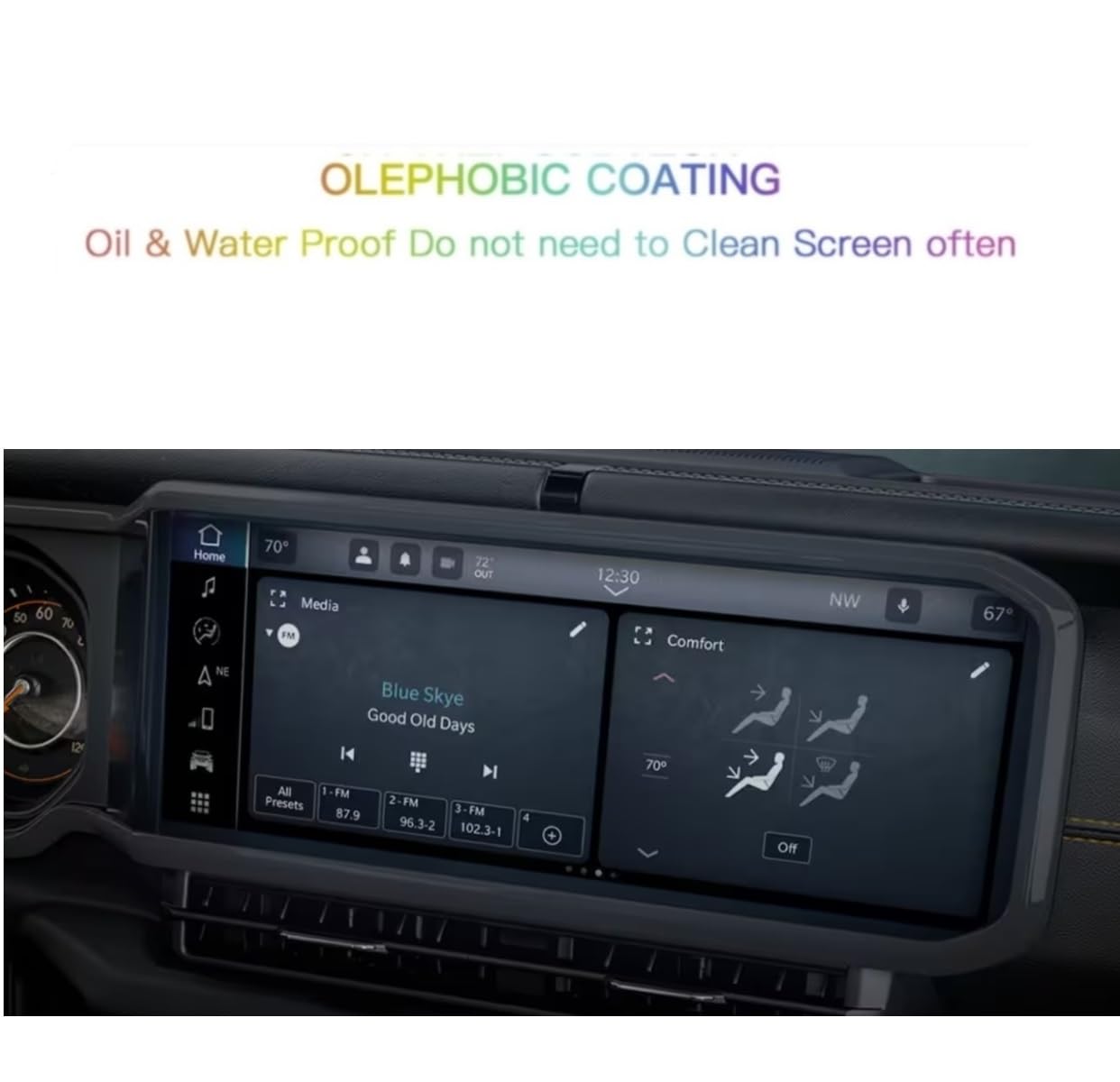 SSSKY Premium 12.3 Inch Screen Protector for 2024 Jeep Wrangler Uconnect 5 System - Anti-Explosion & Scratch Resistant, HD Clear Touchscreen Protector | Perfect for Off-Road Adventures & Daily Driving Protection