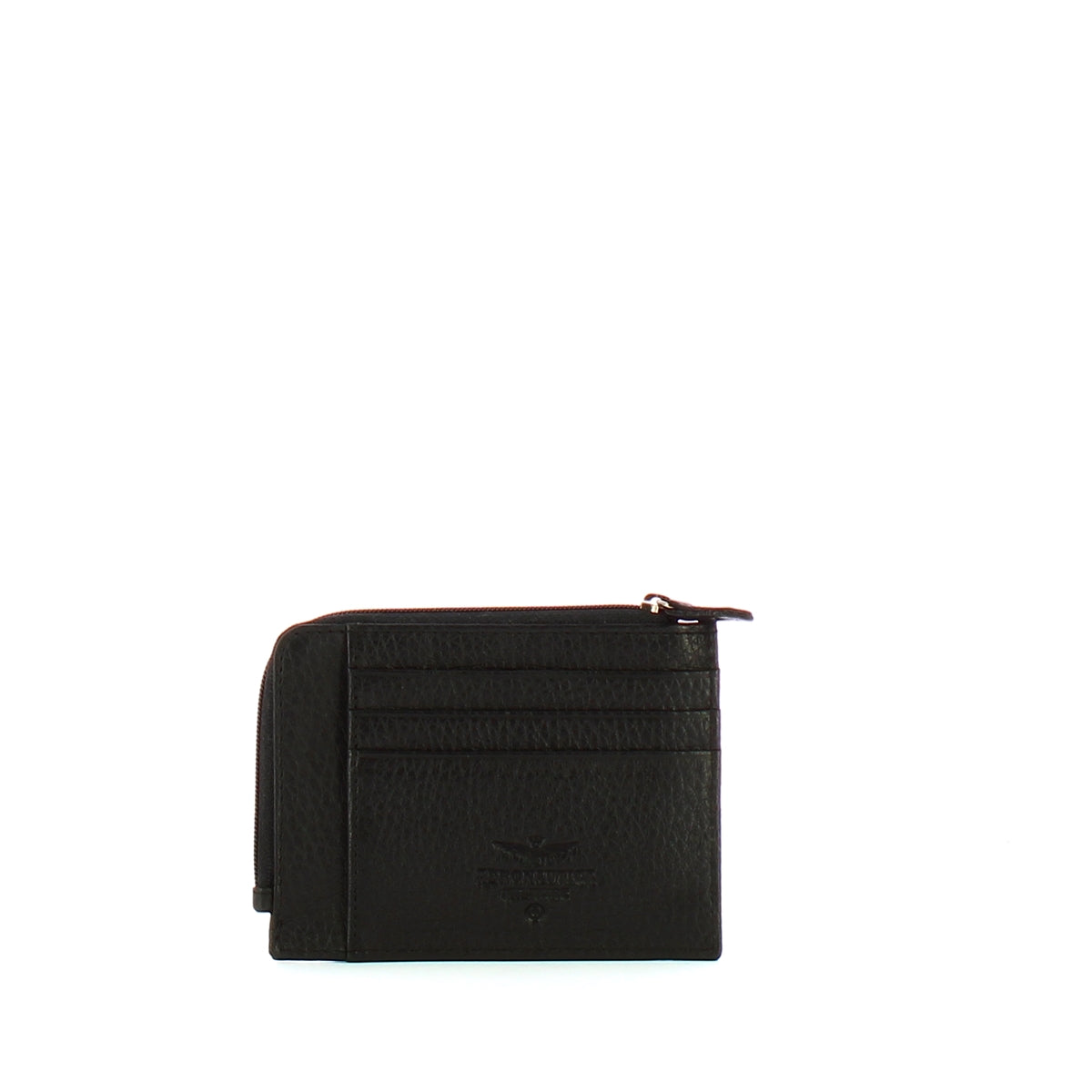 Aeronautica Militare Genuine Leather Card Holder AM187 - Black | Slim RFID Blocking Wallet for Men & Women | Perfect for Travel, Business & Everyday Use