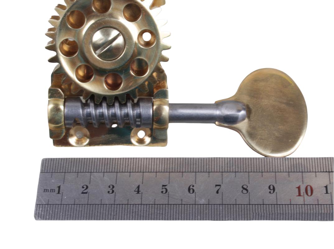 3/4 Upright Double Bass Pegs Set - Brass String Winder & Tuner for Bass Violin - 4-String Round Handle Large Wheel Machine Head - Perfect for Orchestra, Jazz Performances & Music Practice