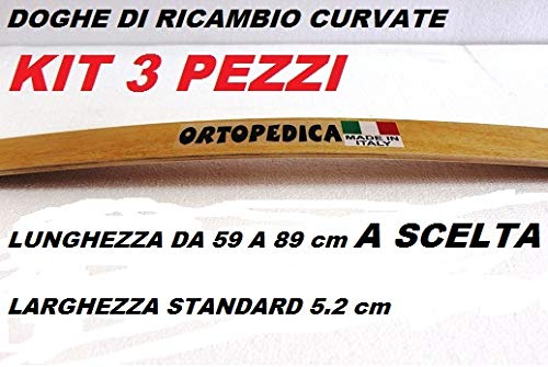 Reti D'Amora 3-Piece Bed Slats Set - Standard Width 5.2cm, Adjustable Length 59-89cm, 8mm Thickness (70x5.2cm) - Perfect for Bed Frame Support & Mattress Foundation