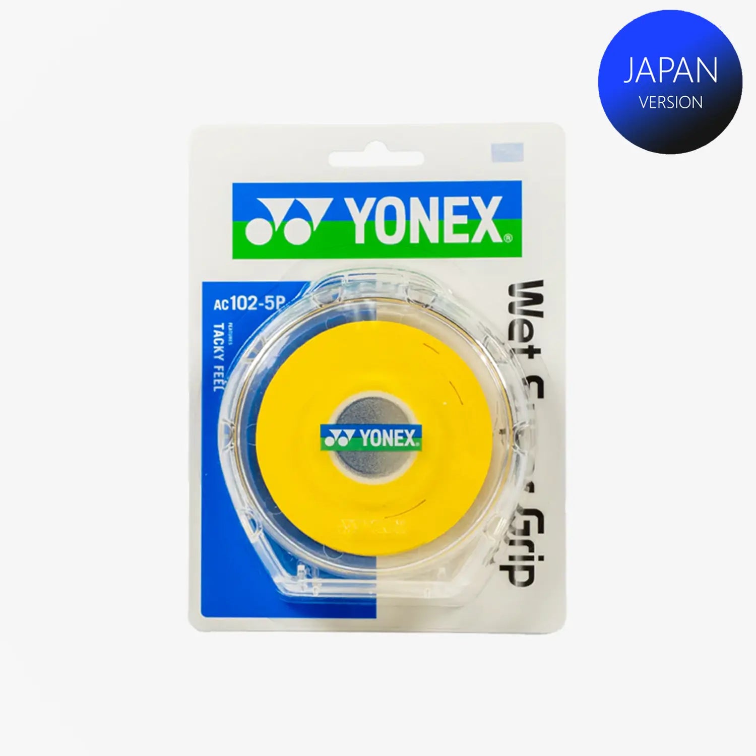 Yonex AC102 5P Super Grap Roll Racket Overgrip - 5 Wraps (Yellow) | Premium Tennis Grip for Enhanced Control & Comfort | Perfect for Tennis, Badminton & Squash Players