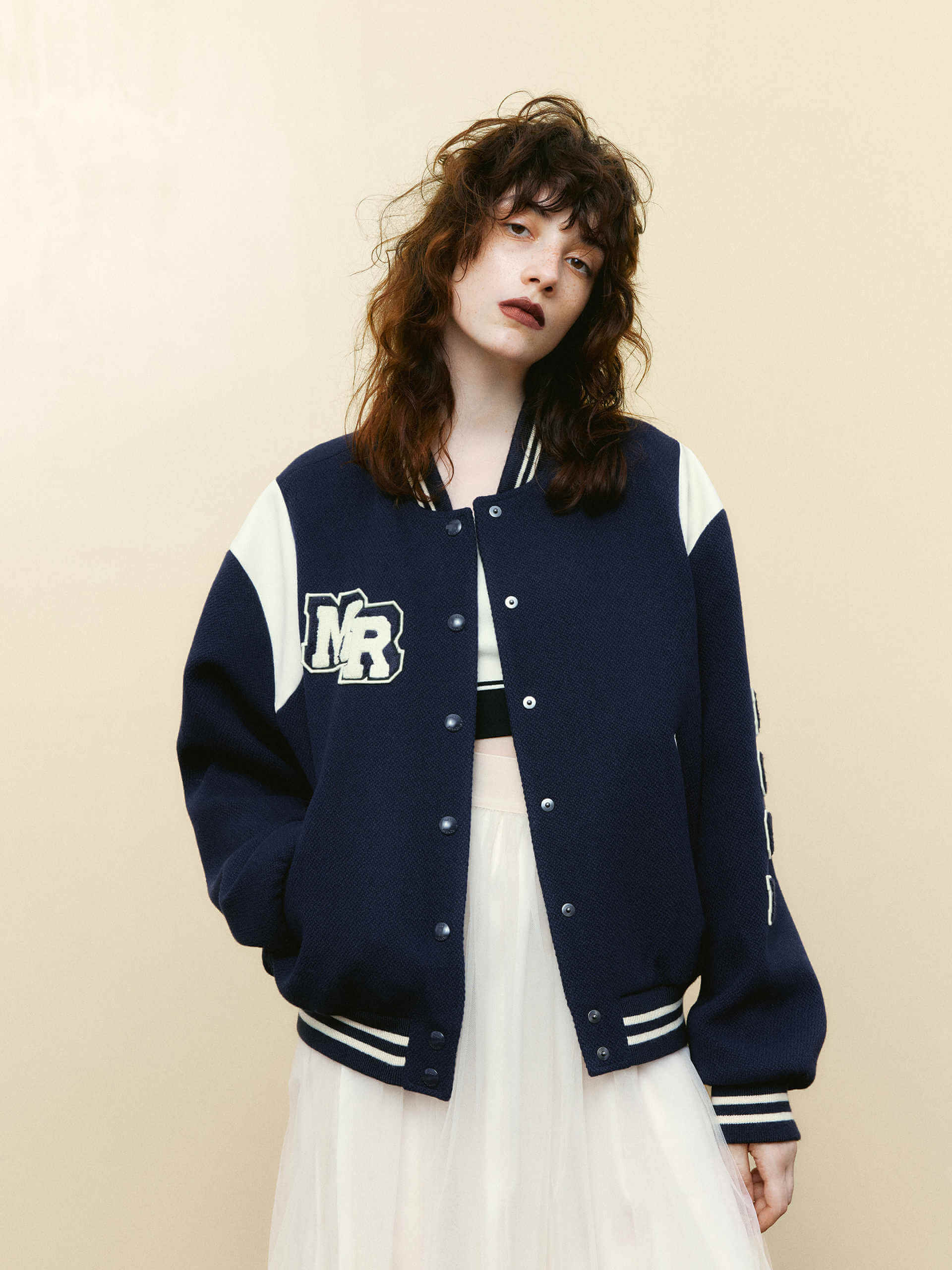 Varsity Bomber Jacket for Men - Loose Fit Casual Outerwear for Streetwear & College Style - Perfect for Everyday Wear, Sports Events & Layering