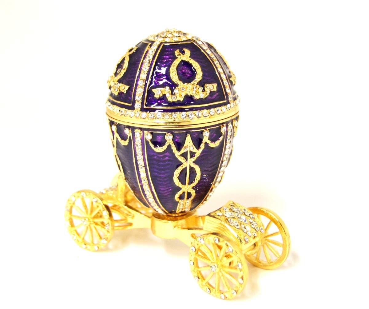Exquisite Austrian Crystal Hinged Trinket Box - Cinderella Carriage Egg Jewelry Gift for Women | Elegant Jewelry Storage, Wedding Favor, Princess-Themed Decor, Disney Collector's Item