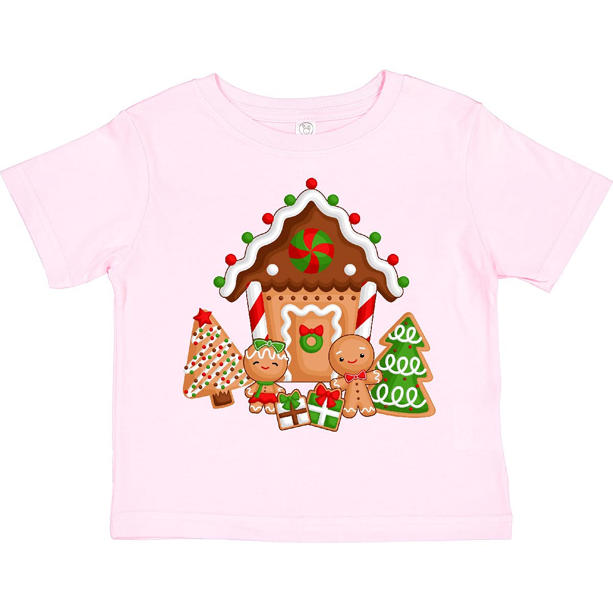 Inktastic Gingerbread House Christmas Toddler T-Shirt - Cute Holiday Outfit for Kids, Festive Toddler Apparel for Christmas Parties & Family Photos