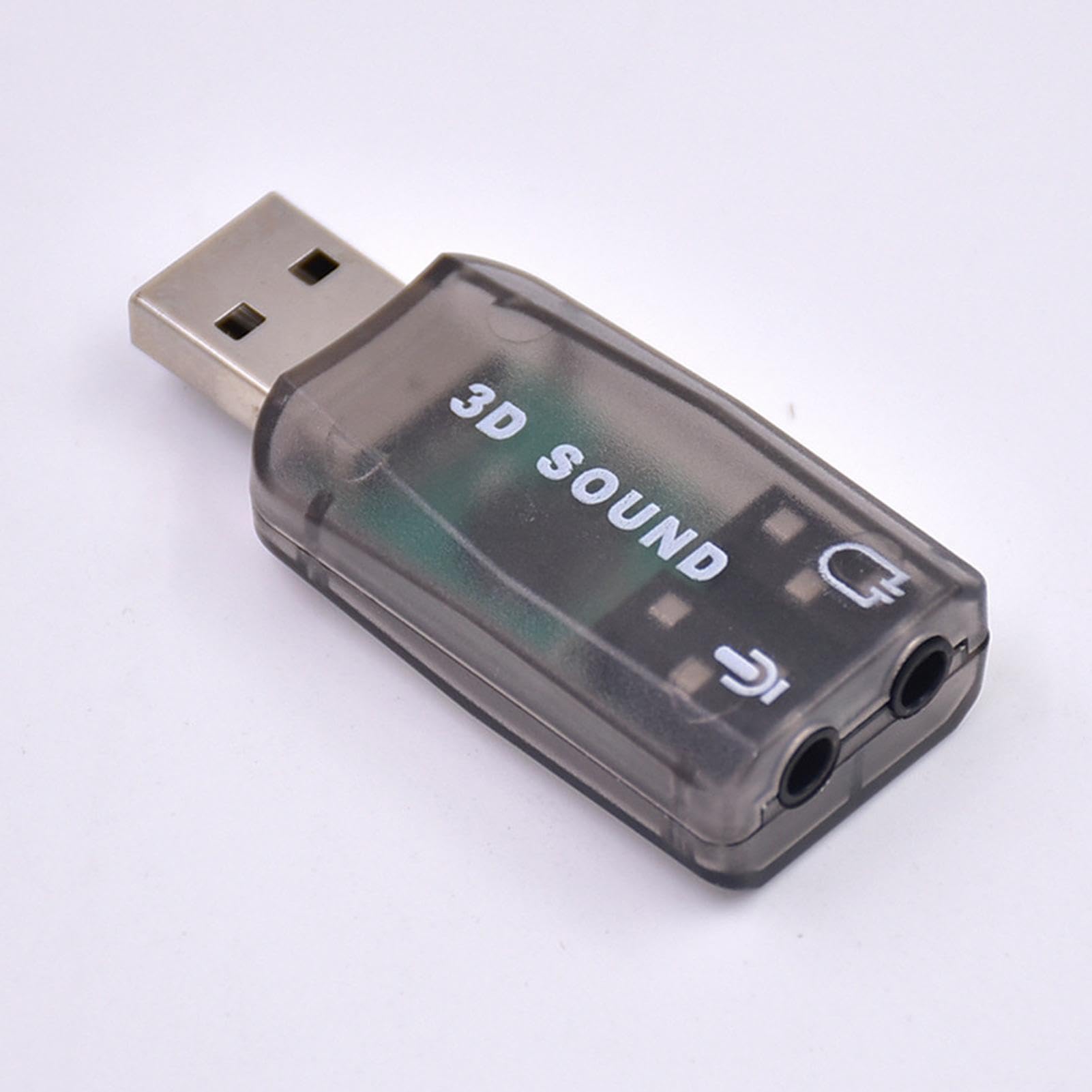 2-in-1 USB Sound Card Adapter with 3.5mm Jack - External Stereo Audio Converter for PC & Laptop | Microphone & Headphone Adapter for Gaming, Zoom Meetings, Music Recording & Movie Watching