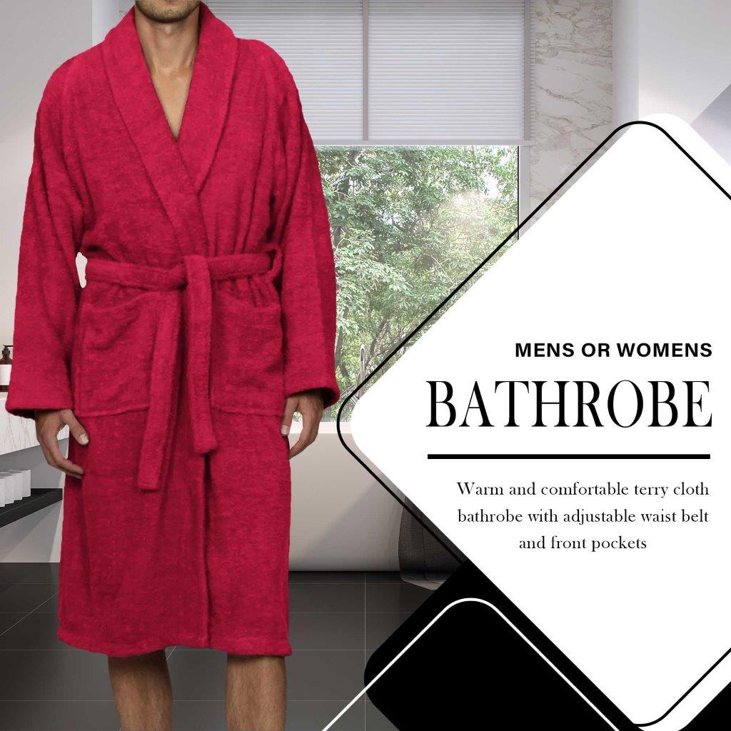 Premium Cotton Ultra Soft Terry Adult Unisex Lightweight Luxury Bathrobe - Spa, Hotel & Home Relaxation Wear for Men and Women