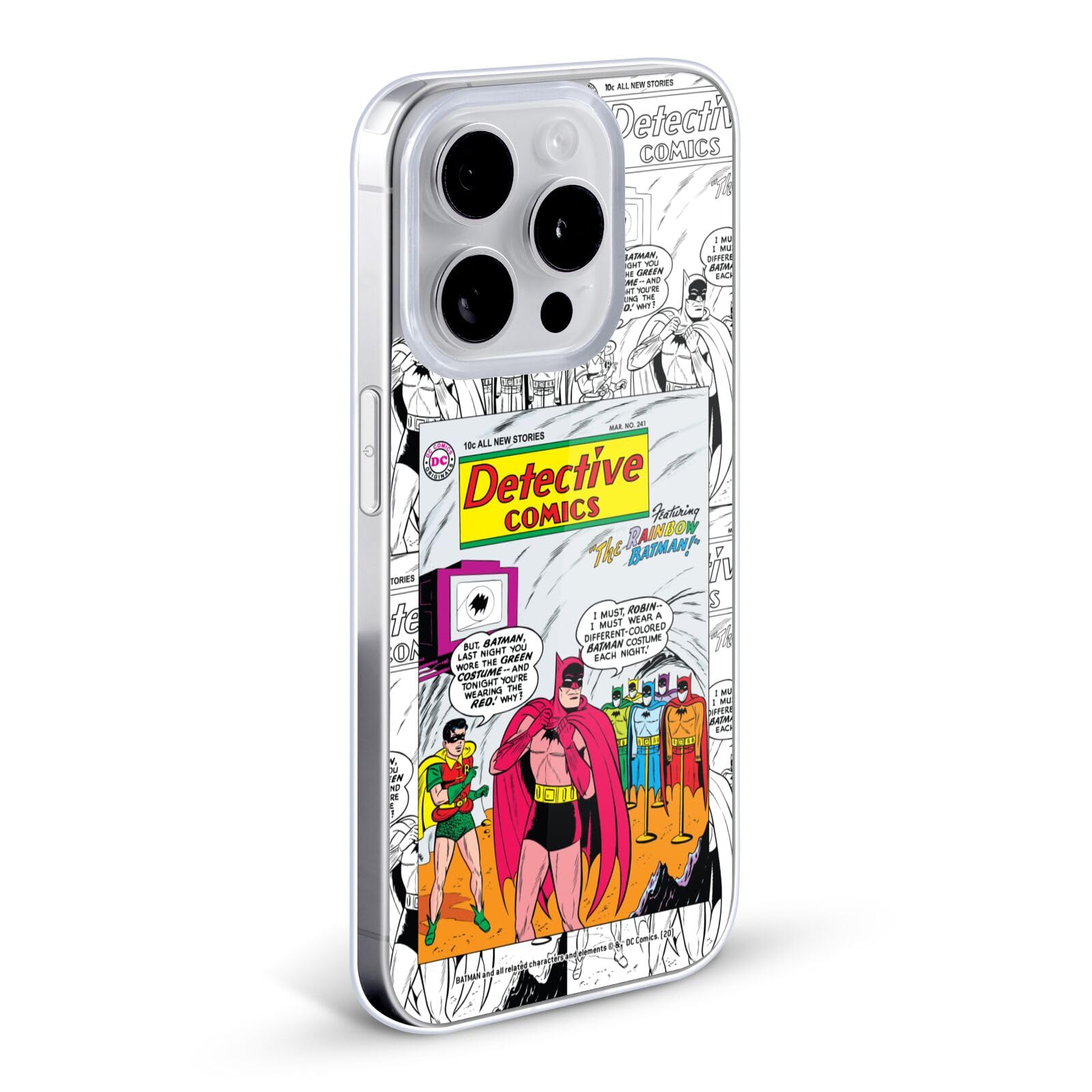 Head Case Designs Batman DC Comics Rainbow Iconic Soft Gel Case for iPhone 13 Pro - Durable Protective Cover for Superhero Fans & Daily Use