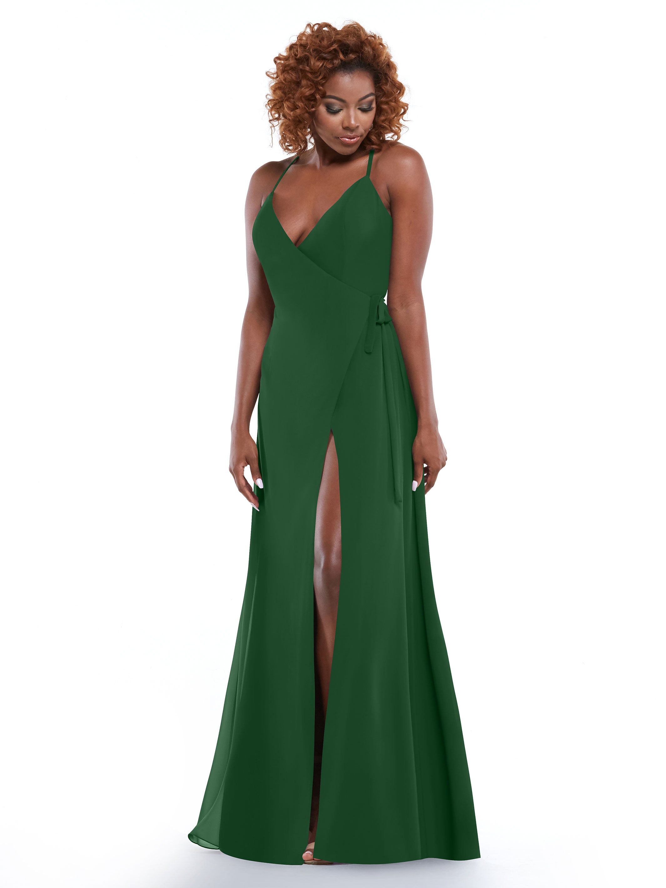 Elegant 80171 Sheath Chiffon Bridesmaid Dress with Adjustable Self-Tie Waist Sash - Perfect for Weddings, Formal Events & Special Occasions