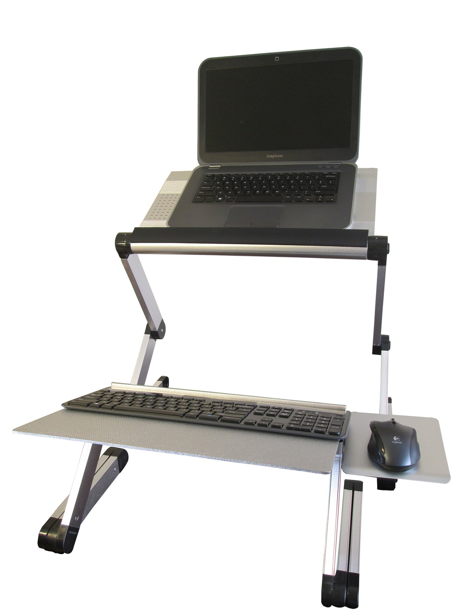Adjustable Standing Desk Converter for Laptop & Computer - WorkEZ Sit to Stand Desk Riser with Keyboard Tray & Negative Tilt, Black | Perfect for Home Office, Gaming Setup & Workspace Ergonomics