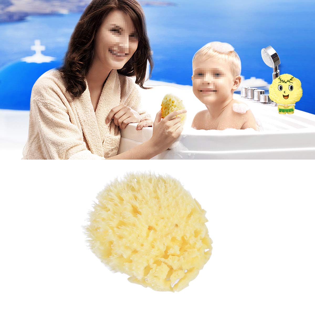 Natural Baby Bath Sponge - Soft Seaweed & Algae Sponge for Gentle Bathing | Honeycomb Design for Newborns & Toddlers | Perfect for Sensitive Skin & Shower Time