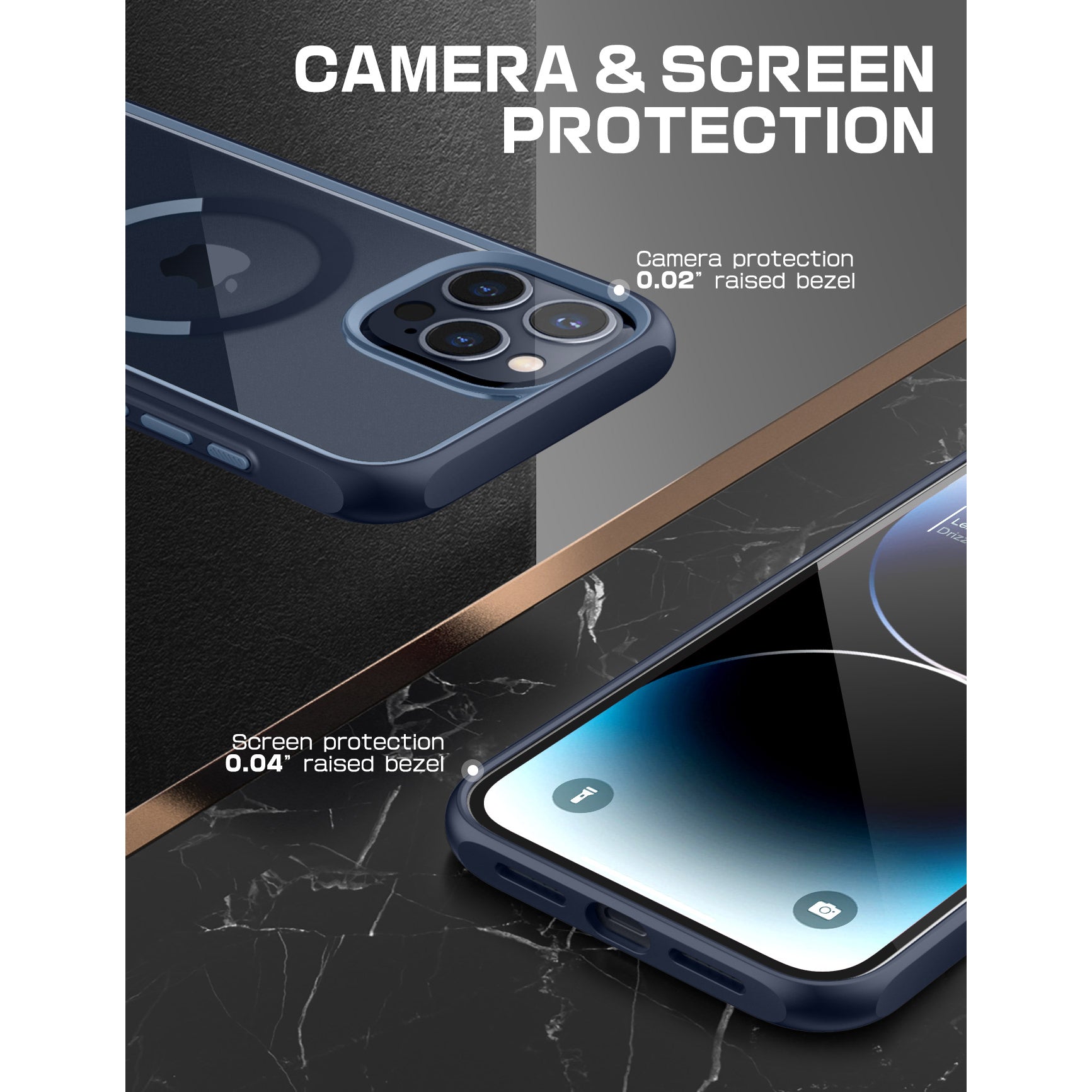iPhone 15 Pro 6.1 Inch Unicorn Beetle MAG Slim Clear Case with MagSafe - Blue (Open Box) | Shockproof Protective Cover for Everyday Use, Work & Travel